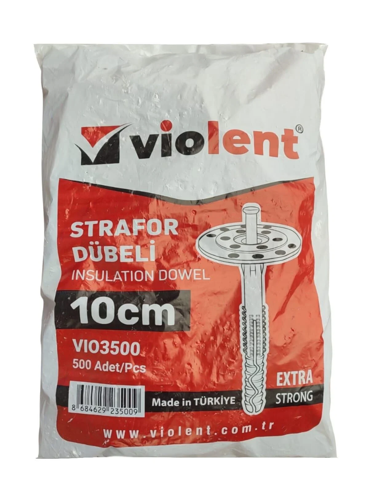 VIO3500   Violent 500lü Strafor Dübeli 10cm Fiyatı, Yorumları ve Özellikleri