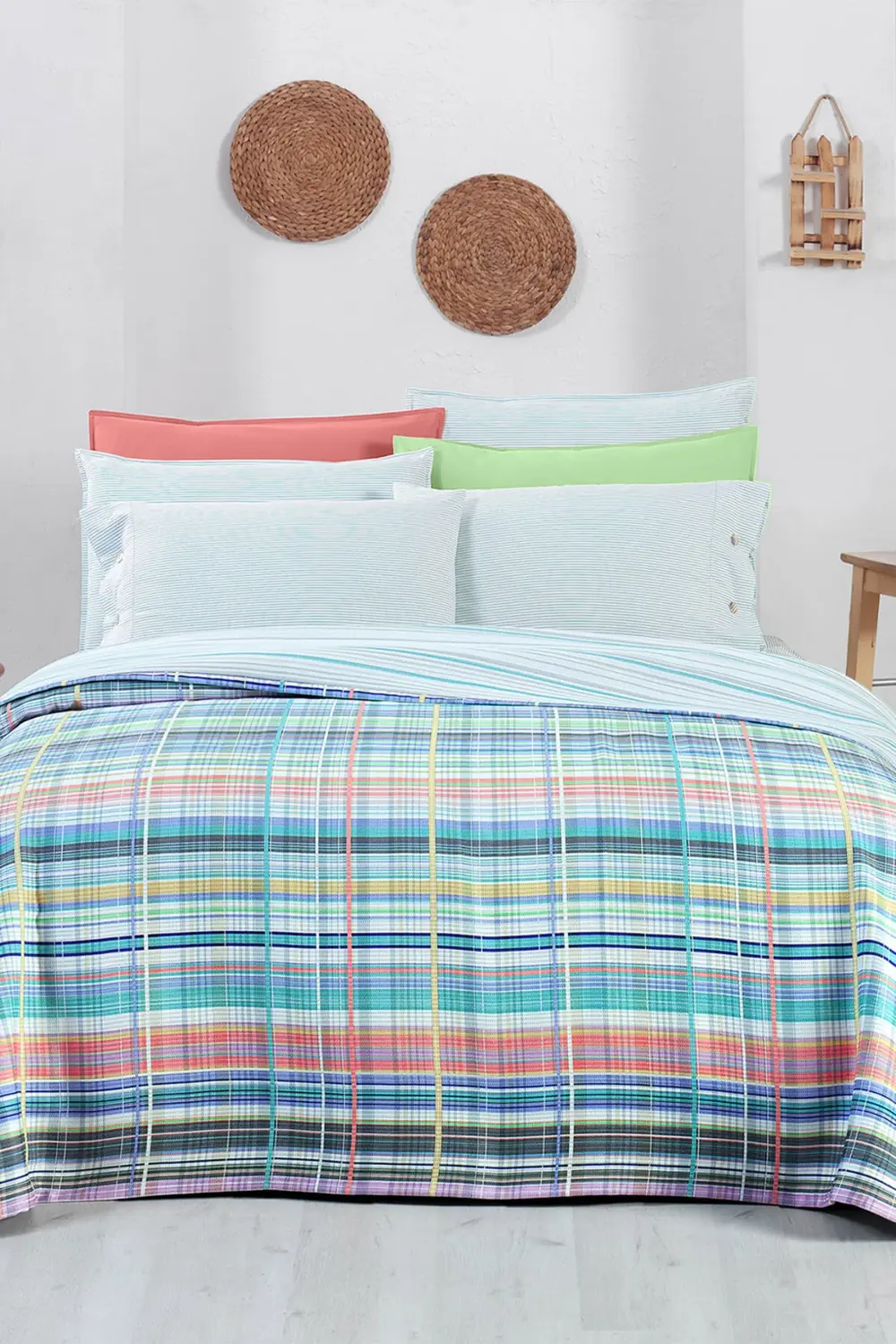 Sarev Viola Multi Çift Kişilik %100 Pamuk Pike Takımı