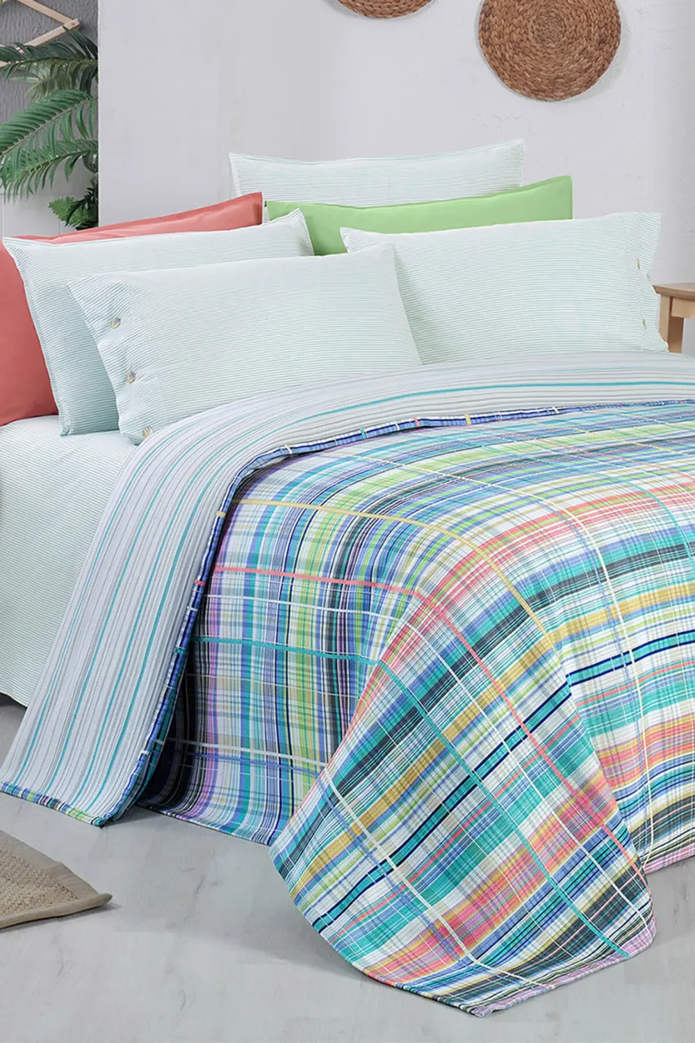 Sarev Viola Multi Çift Kişilik %100 Pamuk Pike Takımı