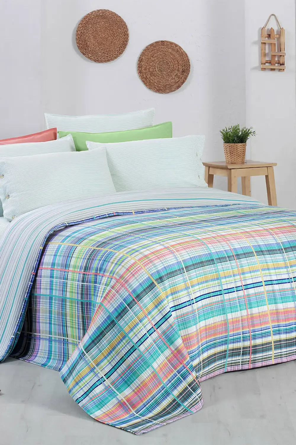 Sarev Viola Multi Çift Kişilik %100 Pamuk Pike Takımı