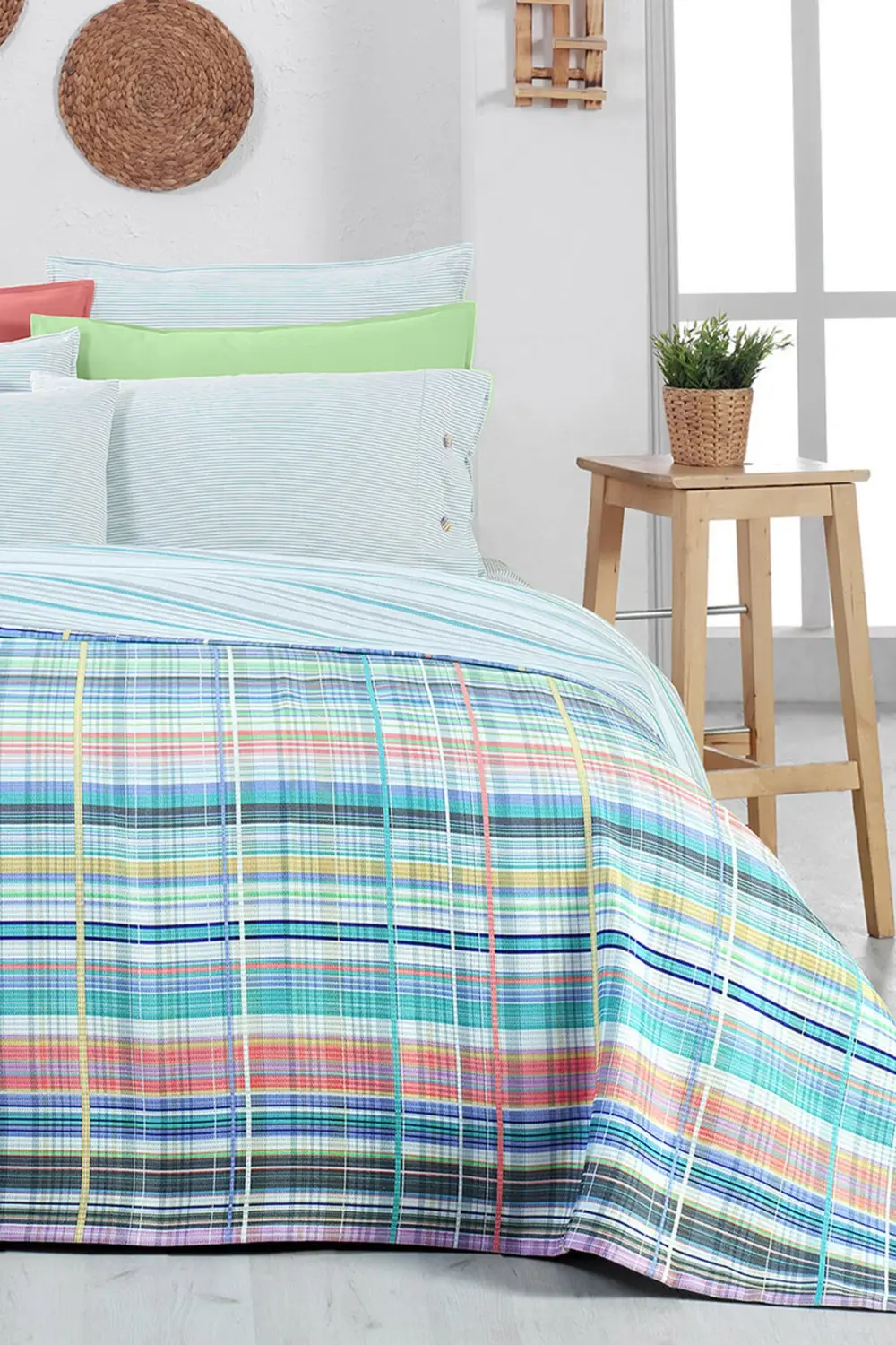 Sarev Viola Multi Çift Kişilik %100 Pamuk Pike Takımı