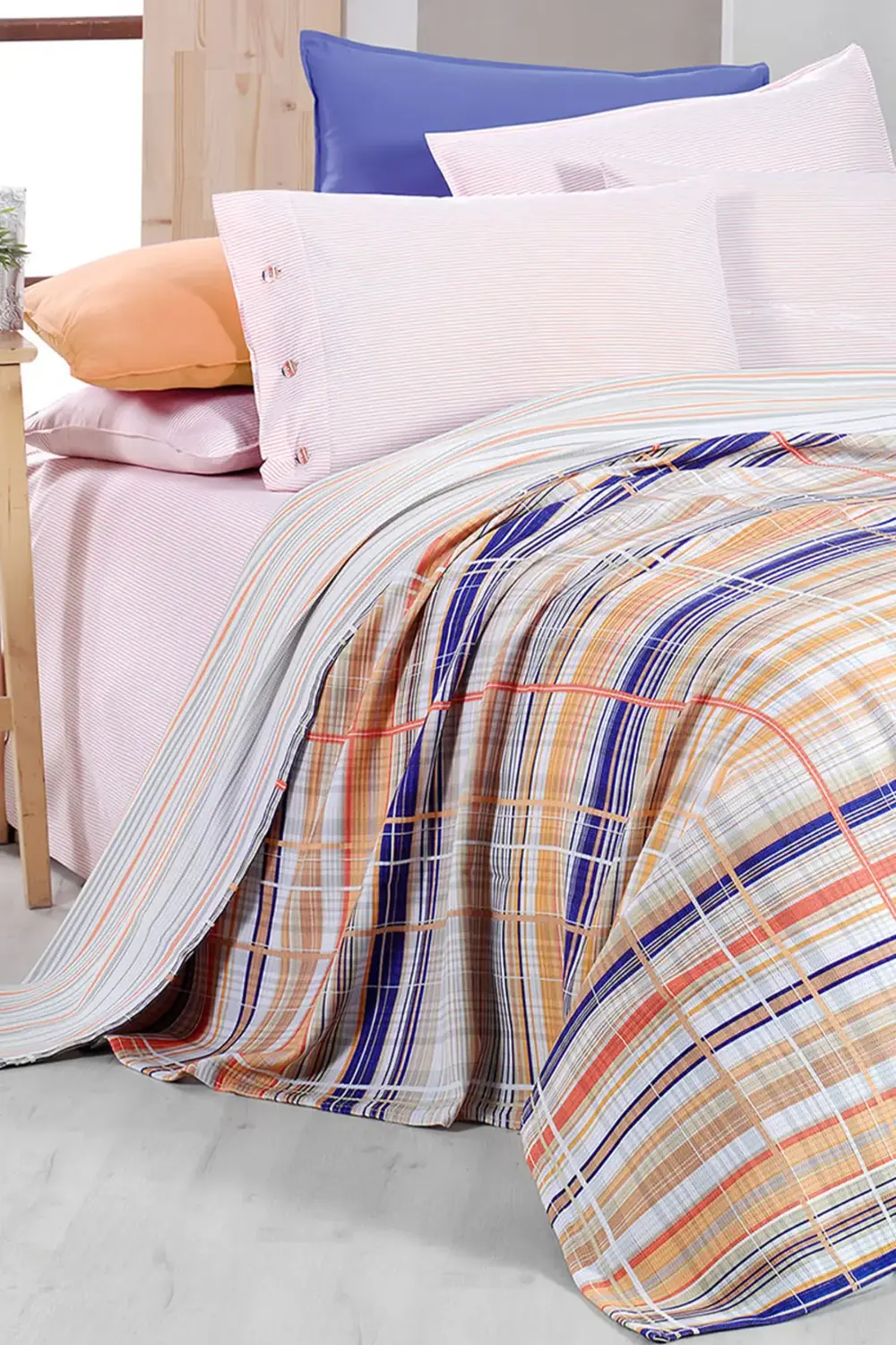 Sarev Viola Oranj Tek Kişilik %100 Pamuk Pike Takımı