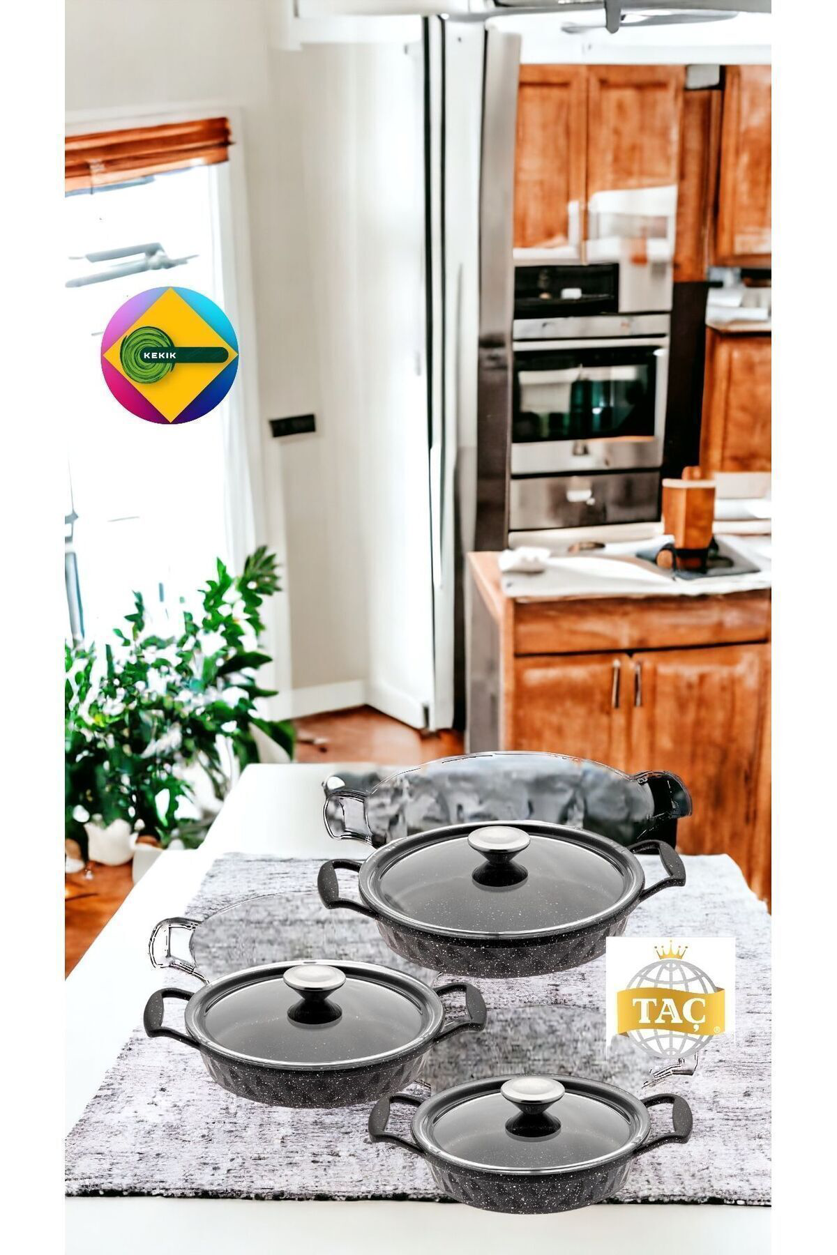 Violet 6 Parça Cam Kapak Sahan Seti