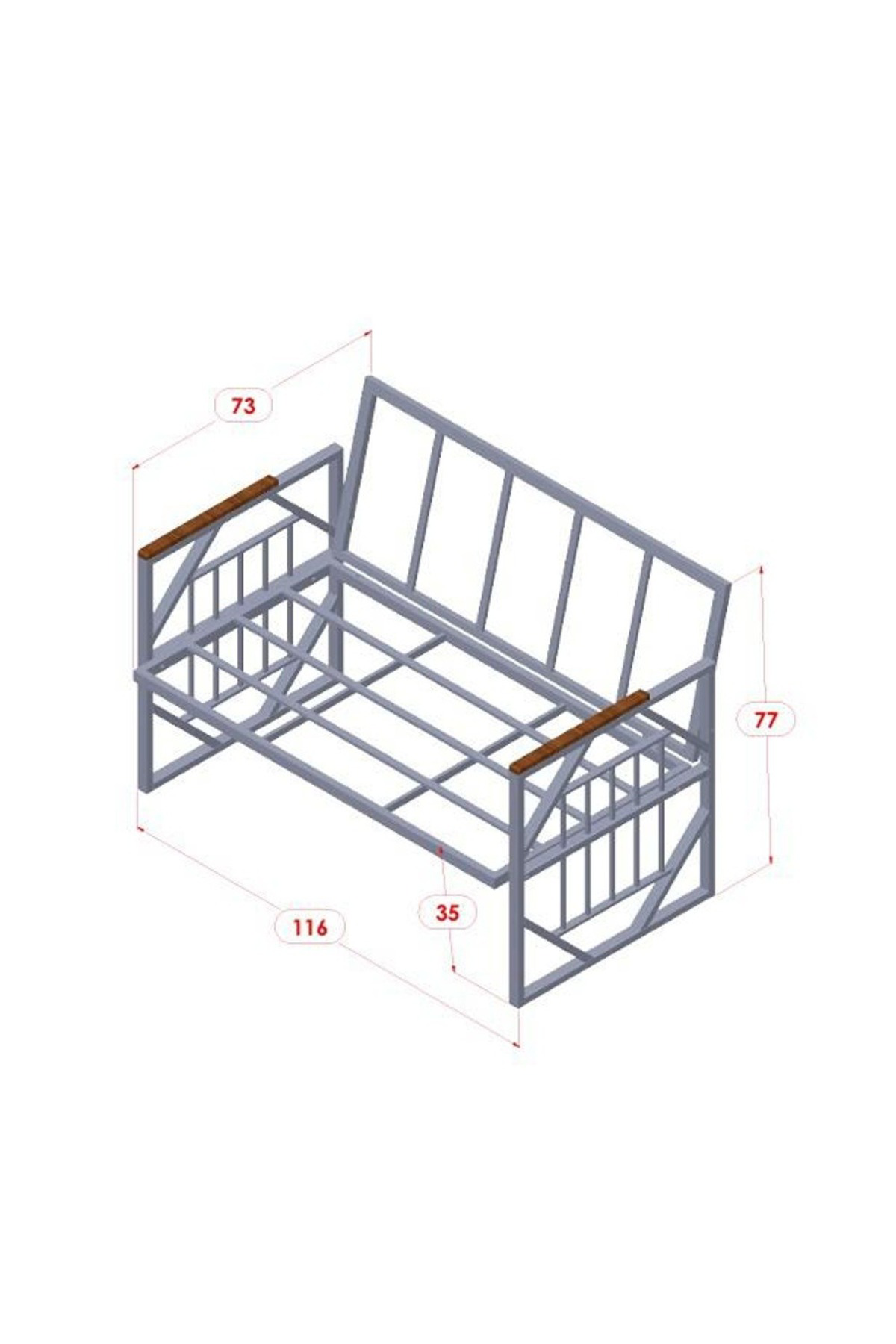 Violet Cappuccino 2+1+1 Masalı GRİ Minderli Metal Balkon Bahçe Ot