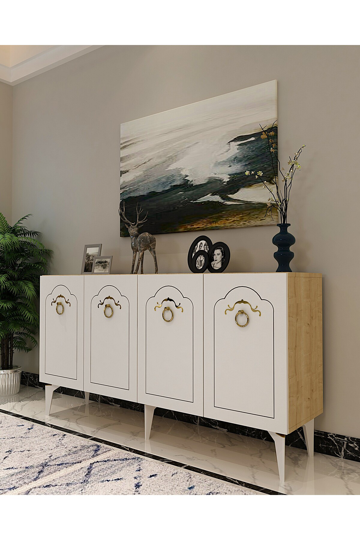 Cantek Dizayn Violetct (Kb150) Konsol Safirmeşe-Beyaz