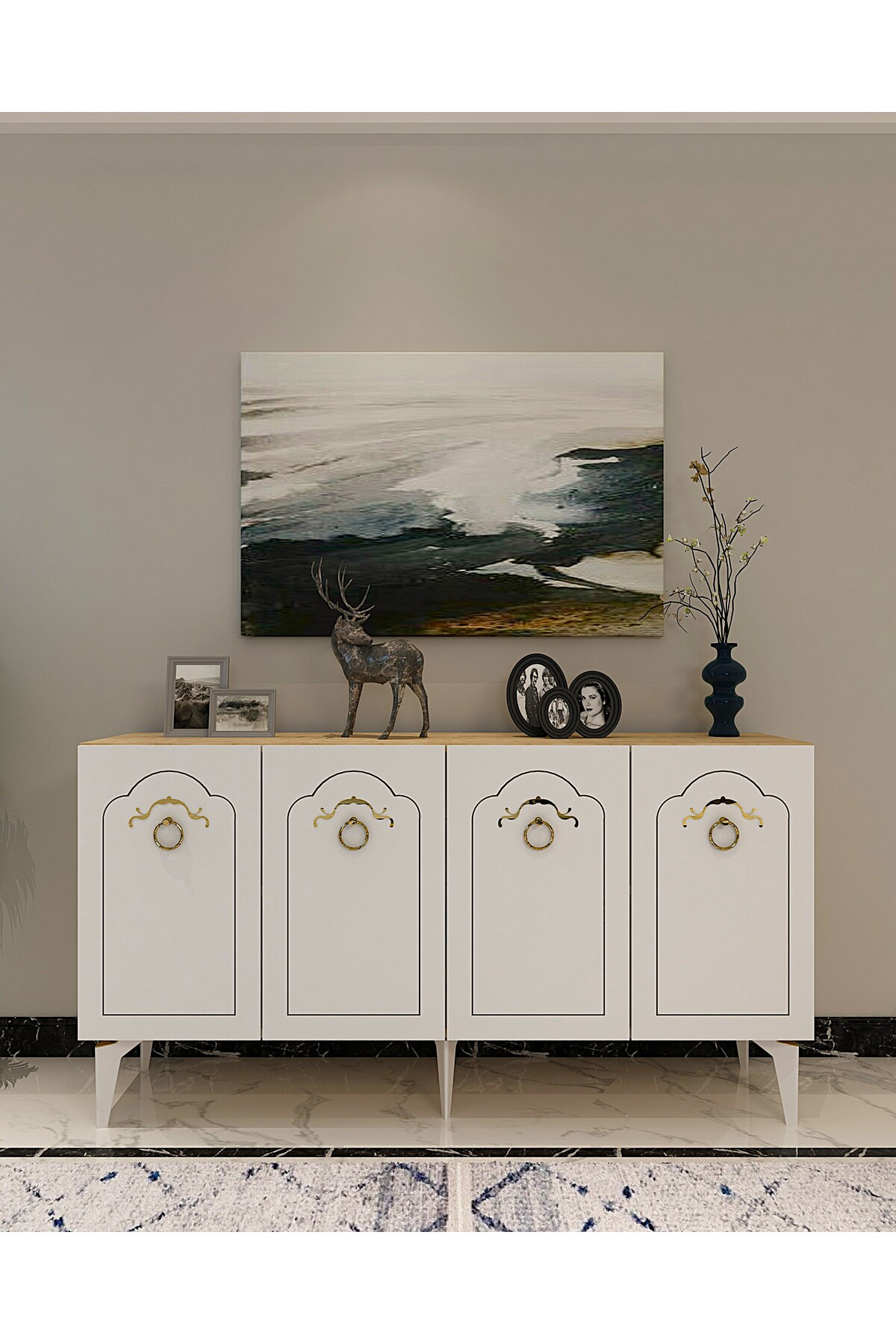 Cantek Dizayn Violetct (Kb150) Konsol Safirmeşe-Beyaz