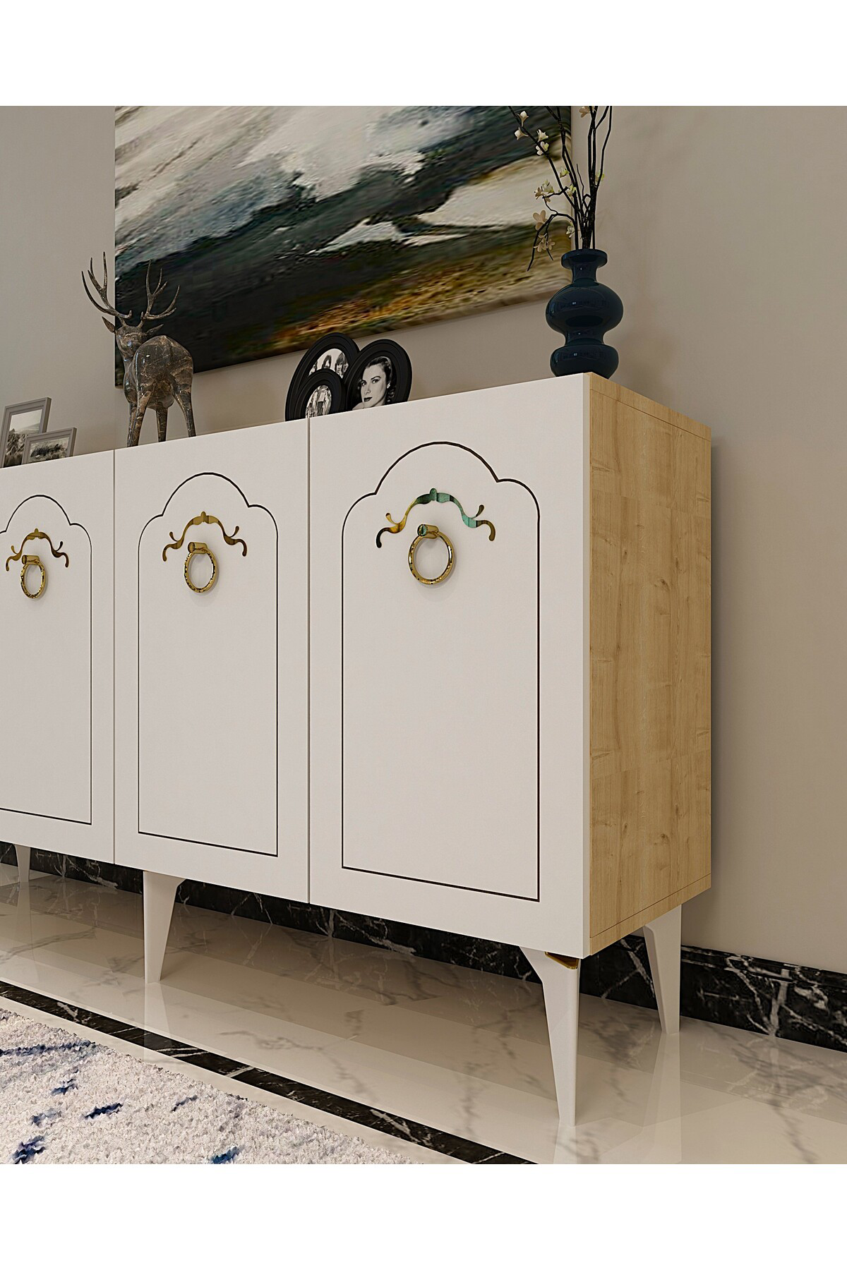 Cantek Dizayn Violetct (Kb150) Konsol Safirmeşe-Beyaz