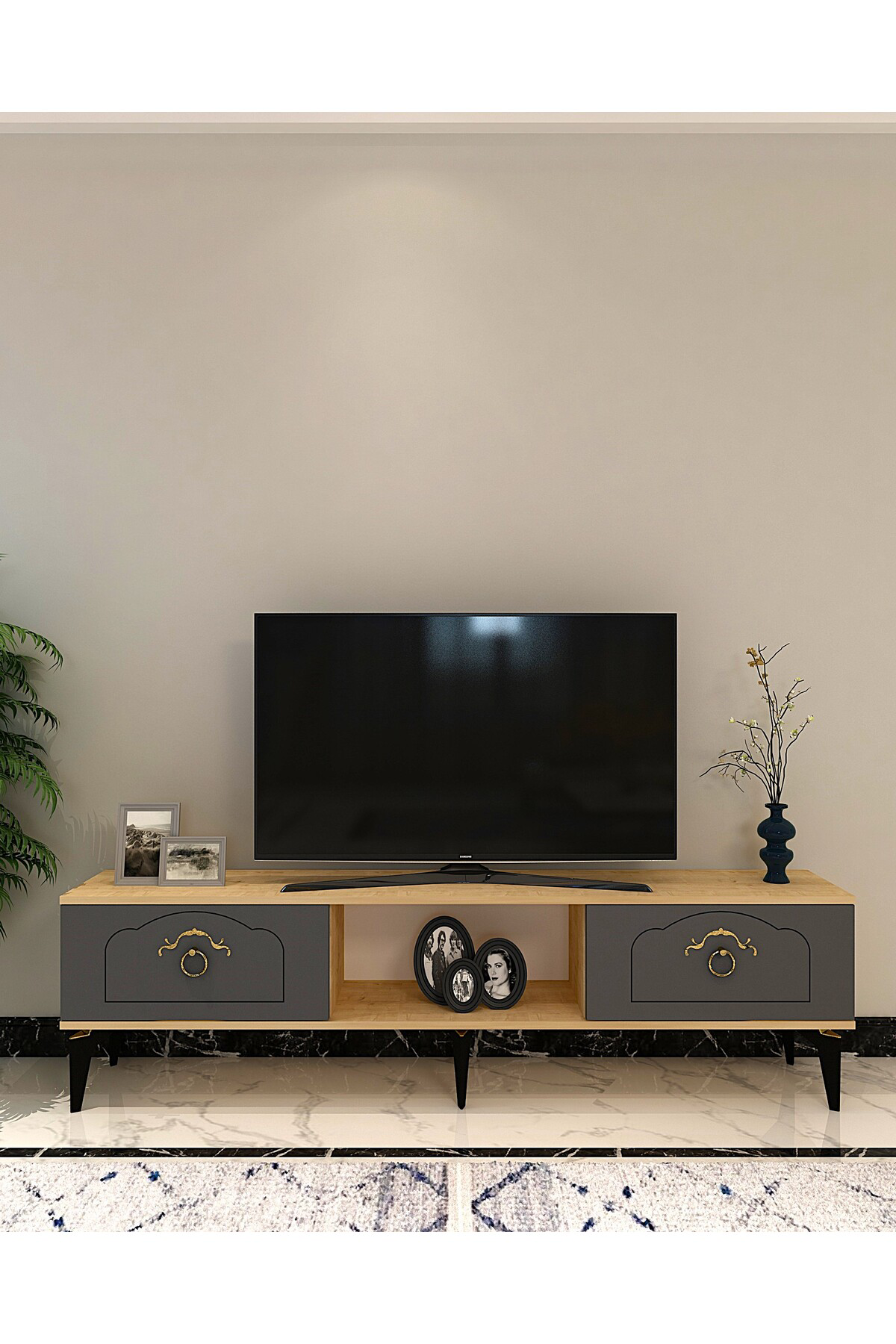 Cantek Dizayn Violetct Tv Sehpasi Safirmeşe-Antrasit