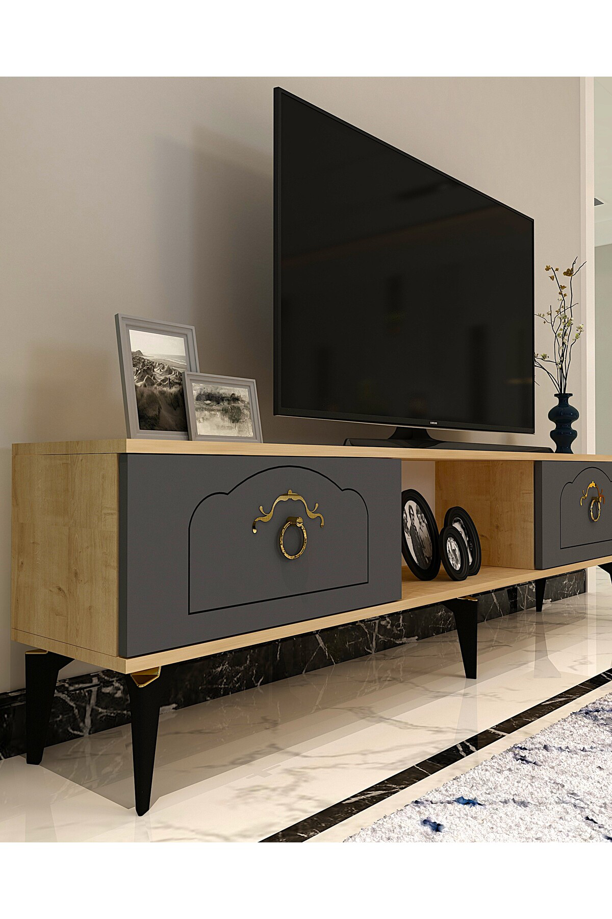 Cantek Dizayn Violetct Tv Sehpasi Safirmeşe-Antrasit