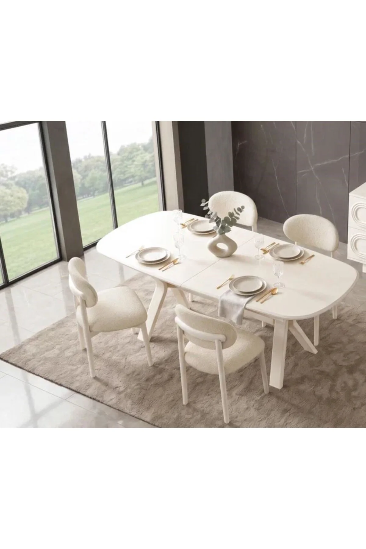 VİONA MDF AÇILIR YEMEK MASASI+6 SANDALYE VİONA MDF AÇILIR YEMEK MASASI+6 SANDALYE