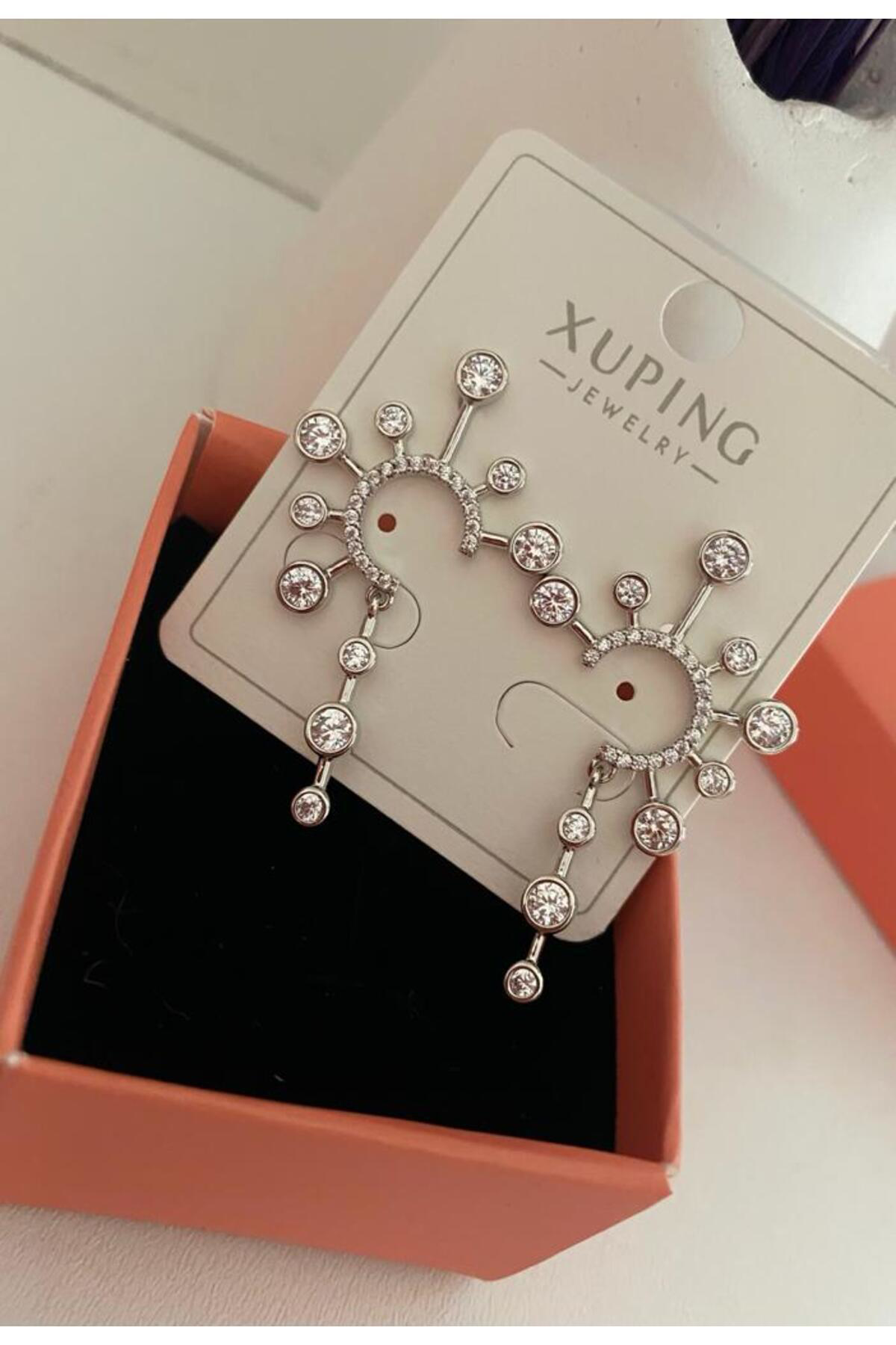 Arescollection Vip Seri Kararmaz Xuping Zirkon Taşlı Küpe