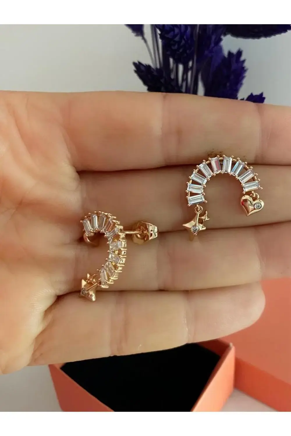 Arescollection Vip Seri Kararmaz Xuping Zirkon Baget Taşlı Küpe