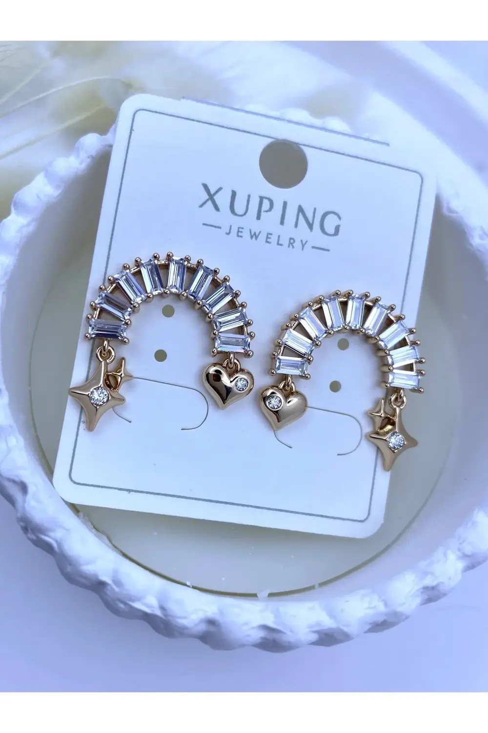 Arescollection Vip Seri Kararmaz Xuping Zirkon Baget Taşlı Küpe