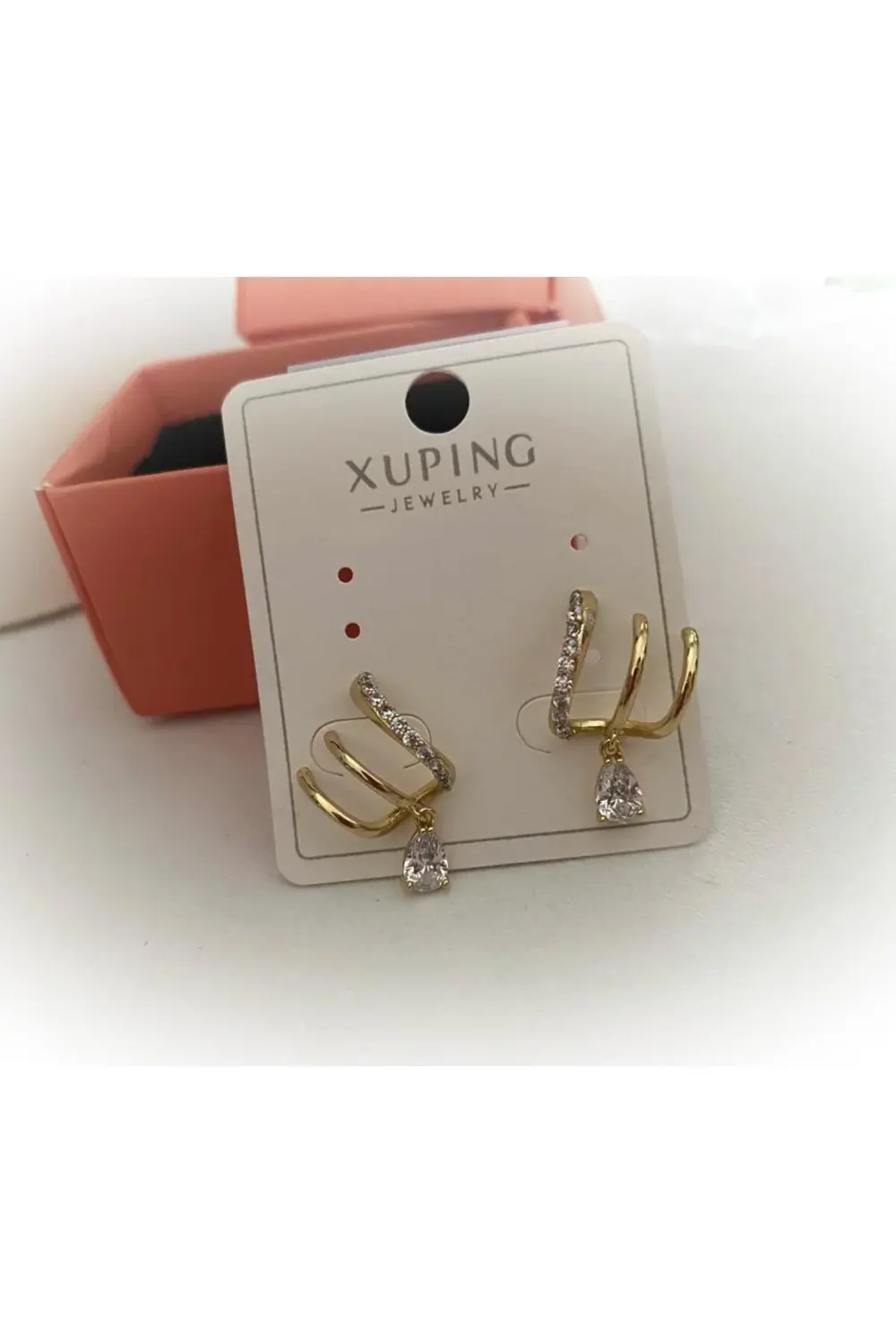 Arescollection Vip Seri Kararmaz Xuping Zirkon Taşlı Çoklu Görünen Halka Küpe