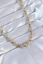 Vip Seri Pirinç Çift Renk Zirkon Taşlı Yıldız Tasarımlı Kolye SL8