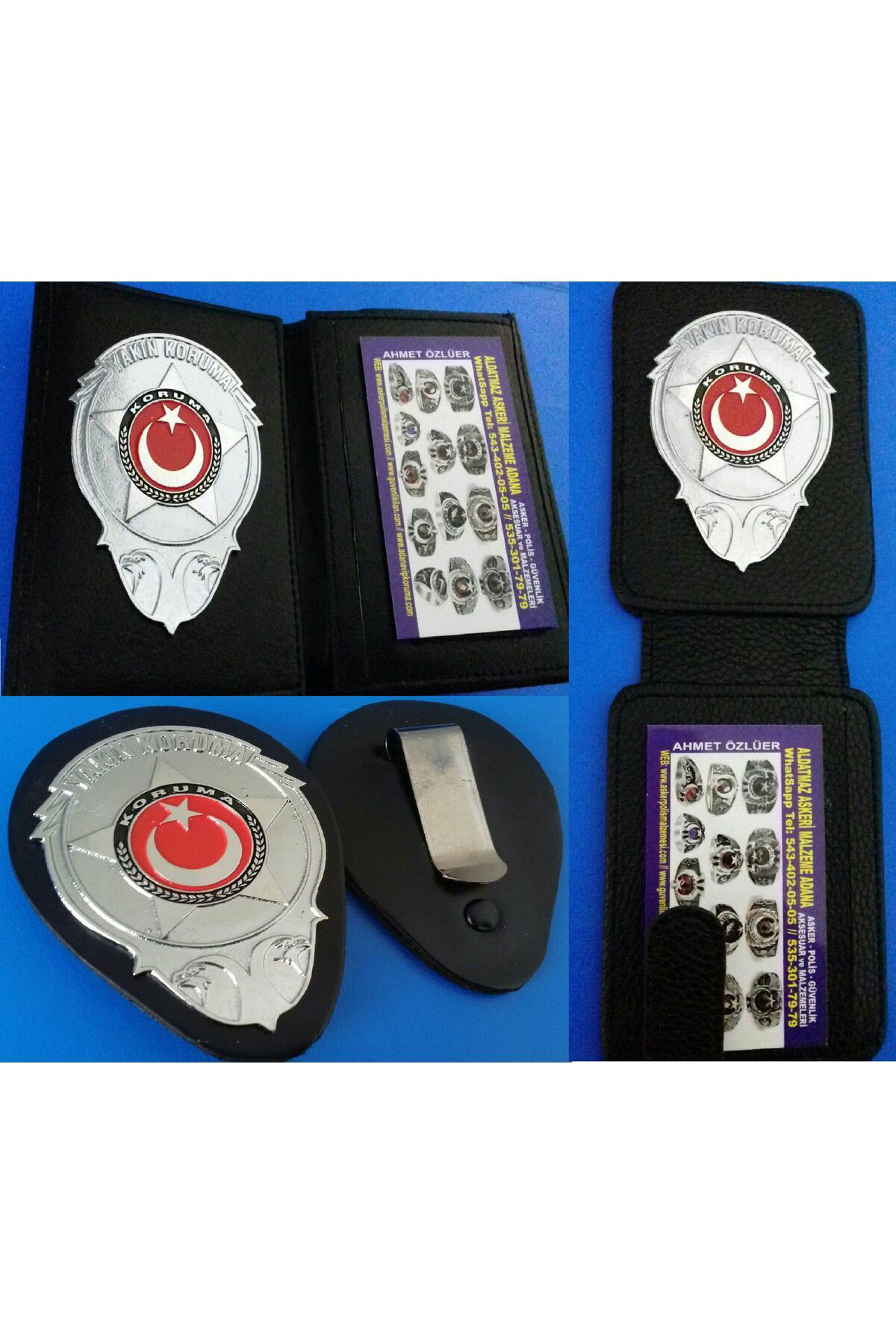 VİP YAKIN KORUMA 2AD ROZETLİ CÜZDANI + 1AD YAKIN KORUMA KEMER ROZ