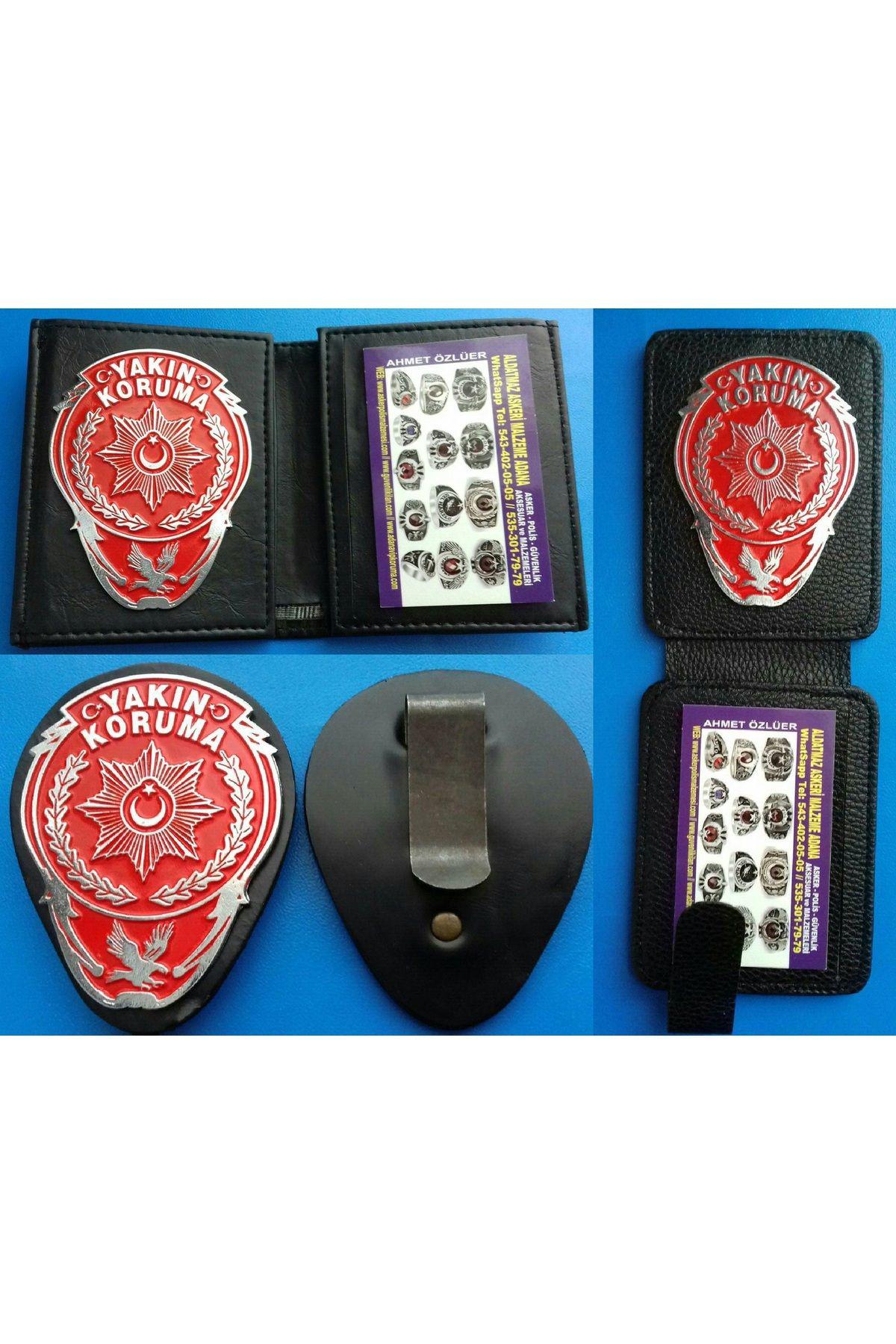 Aldatmaz Askeri Malzeme Vip Yakin Koruma 2Ad Rozetli Cüzdani + 1Ad Yakin Koruma Kemer Roz