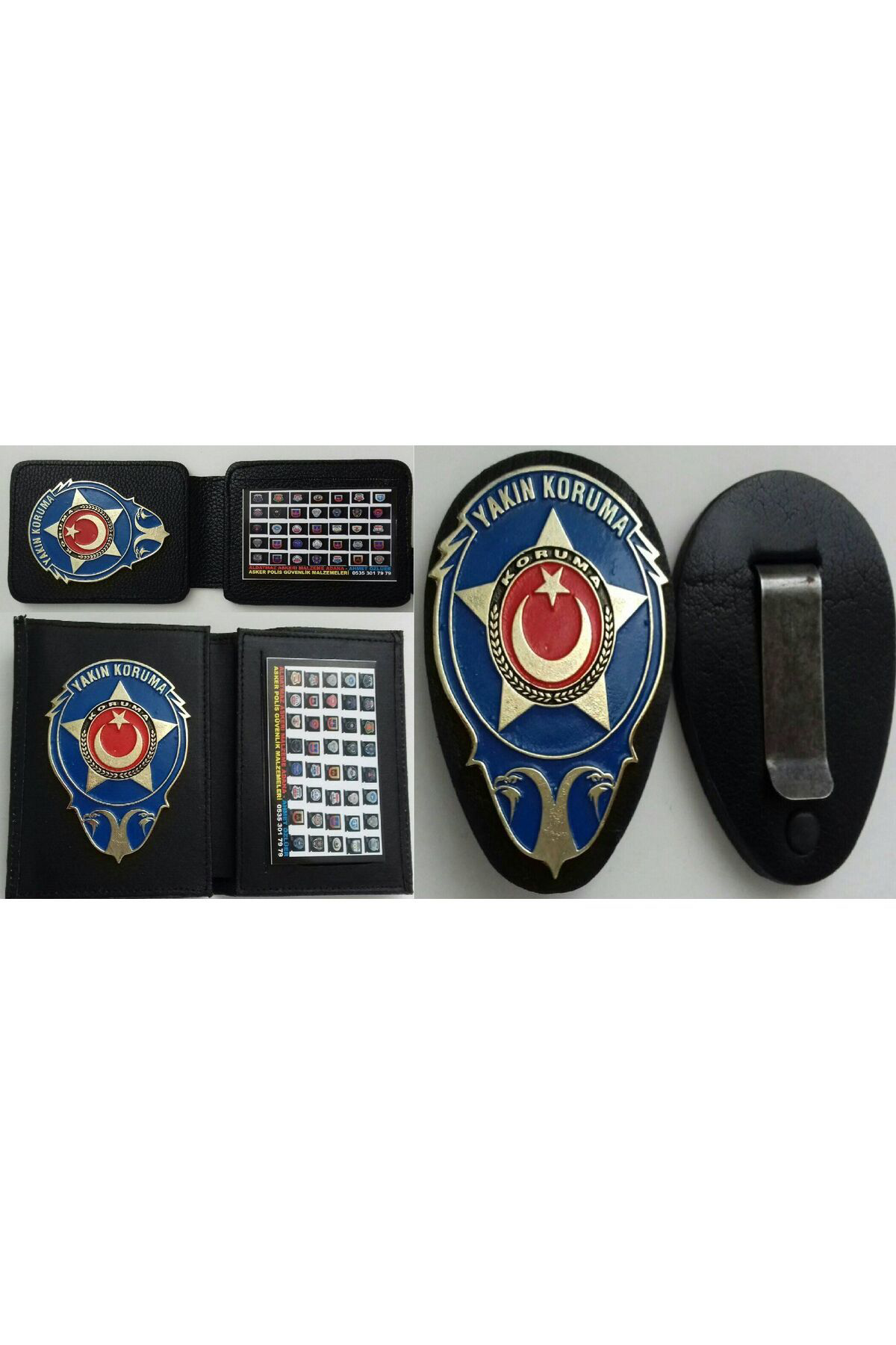 VİP YAKIN KORUMA 2AD ROZETLİ CÜZDANI + 1AD YAKIN KORUMA KEMER ROZ