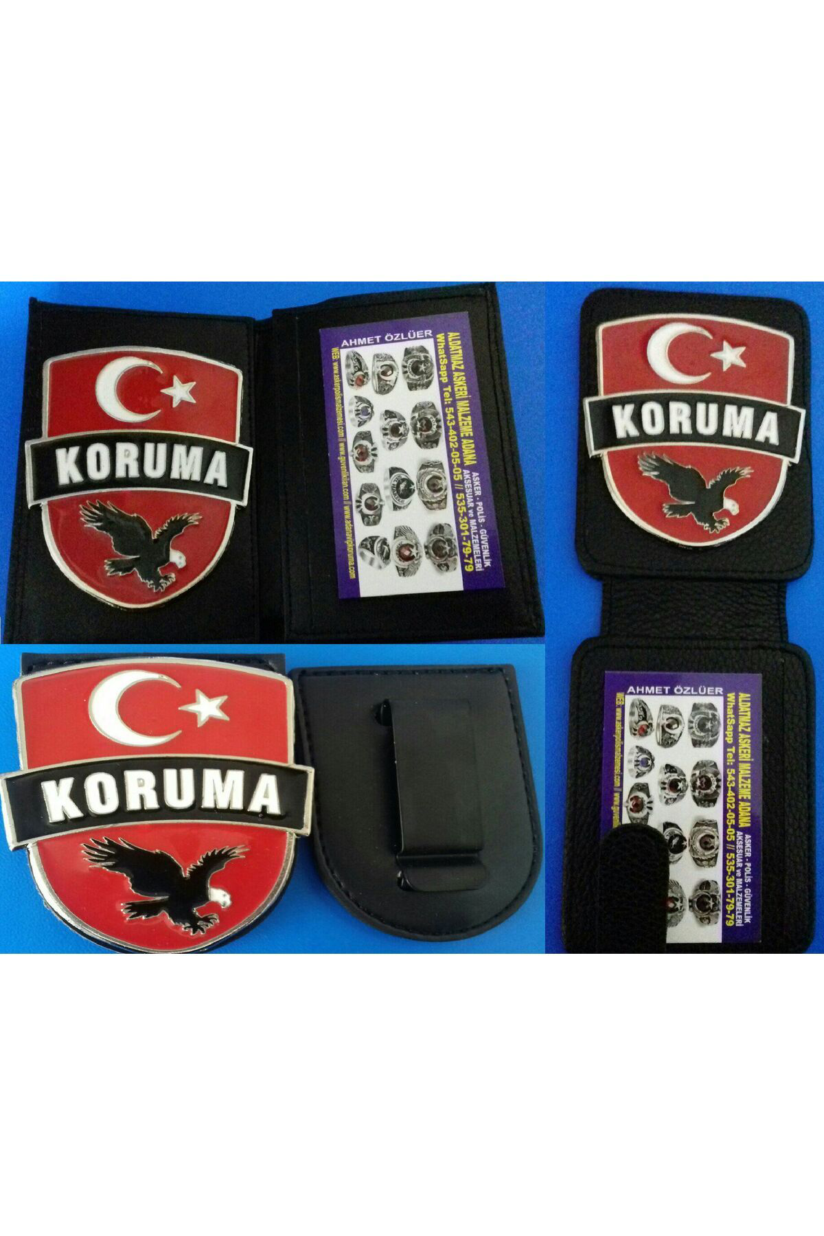 VİP YAKIN KORUMA 2AD ROZETLİ CÜZDANI + 1AD YAKIN KORUMA KEMER ROZ