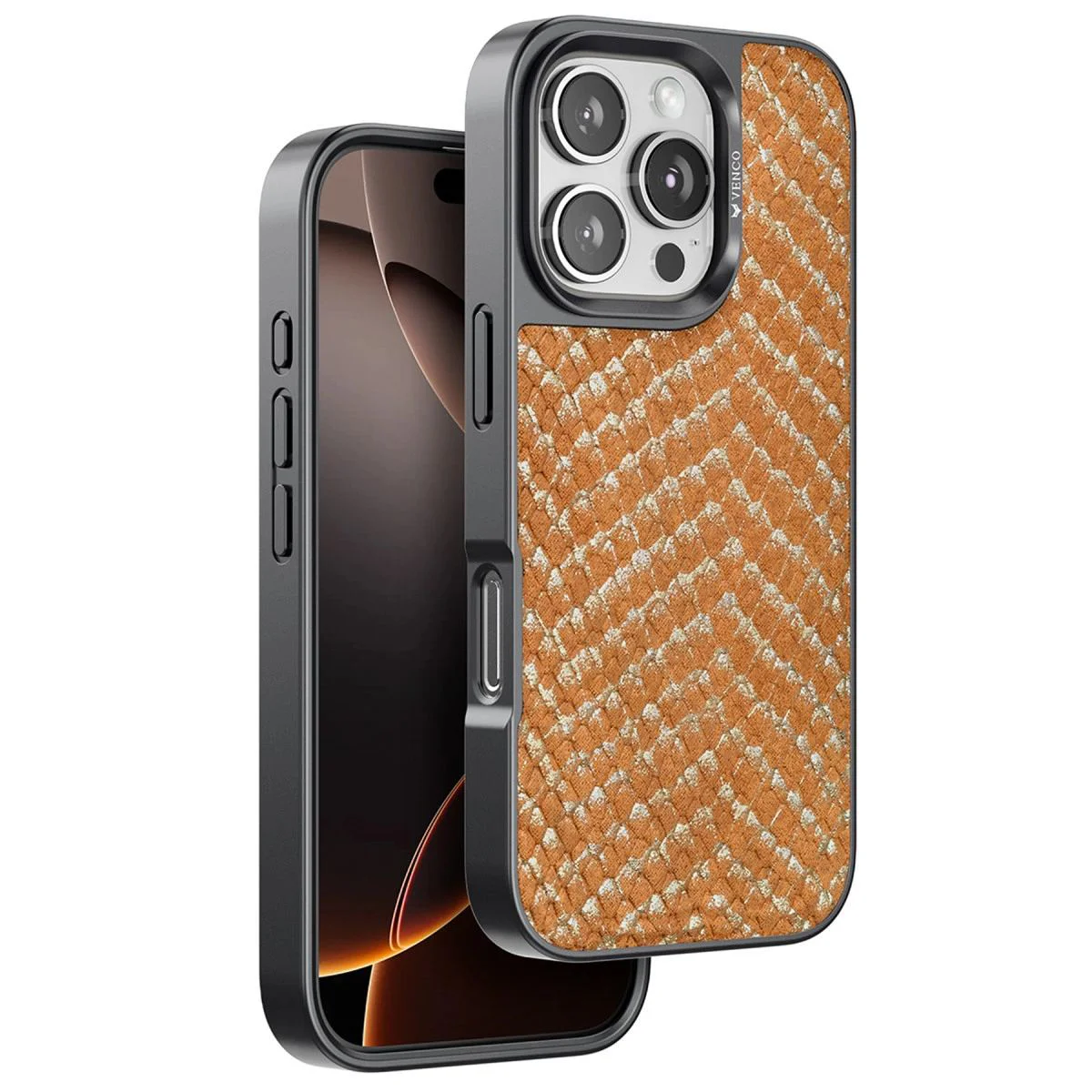 Viper Kapak - iPhone 16 Pro Max ile Uyumlu Yılan Derisi Desenli Lüks Telefon Kılıfı - Kahverengi Fiyatı, Yorumları ve Özellikleri