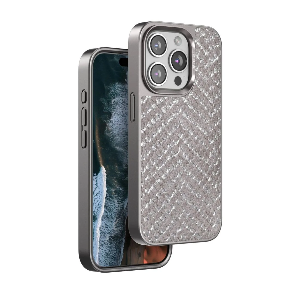 Viper Yılan Derisi Desenli Kılıf - iPhone 15 Pro ile Uyumlu Titan Gri Viper Yılan Derisi Desenli Kılıf - iPhone 15 Pro ile Uyumlu Titan Gri