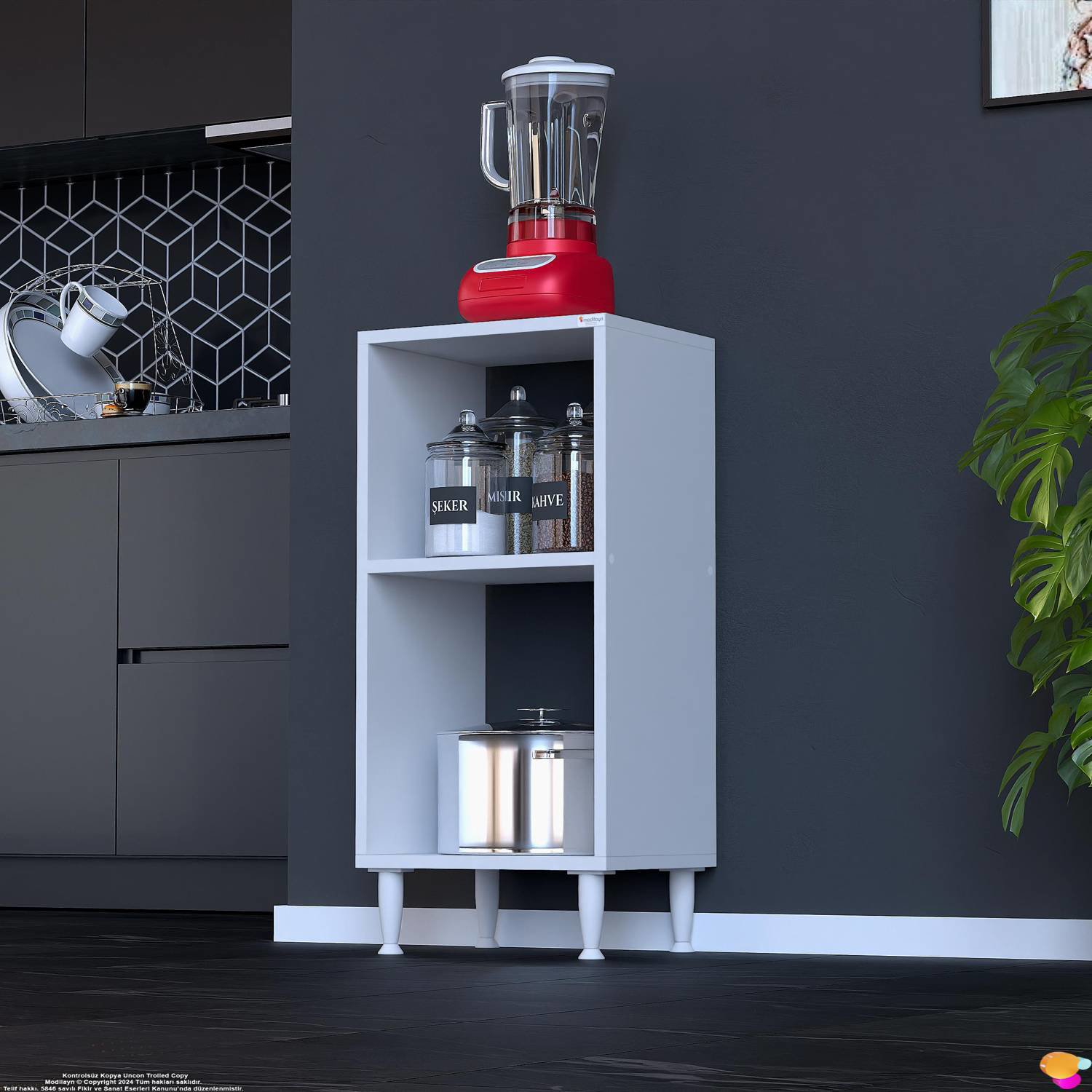 Vira Çok Amaçlı Mutfak Standı 50x87x32 cm Kahve Köşesi Düzenleyic Vira Çok Amaçlı Mutfak Standı 50x87x32 cm Kahve Köşesi Düzenleyic - Görsel 3