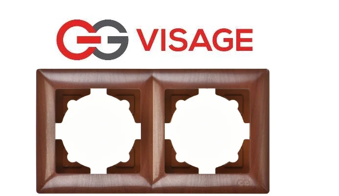Visage Amazon Ceviz 2 Li Çerçeve - Priz ve Anahtar İçin Uyumlu Çe