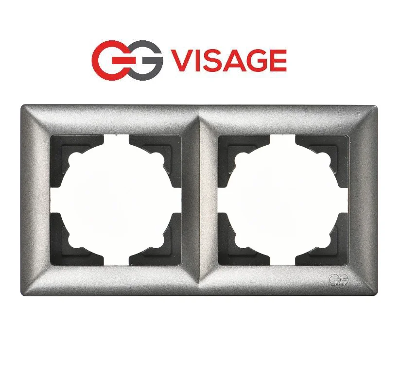 Visage Ambiance Füme 2 Li Çerçeve - Priz ve Anahtar İçin Uyumlu Çerçeve