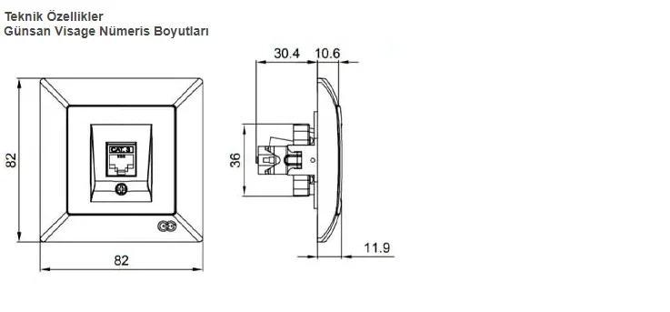 Visage Beyaz Telefon Prizi (CAT3) Çerçevesiz - Priz ve Anahtar İçin Uyumlu Çerçeve