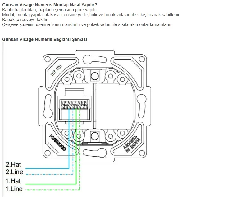 Visage Beyaz Telefon Prizi (CAT3) Çerçevesiz - Priz ve Anahtar İçin Uyumlu Çerçeve