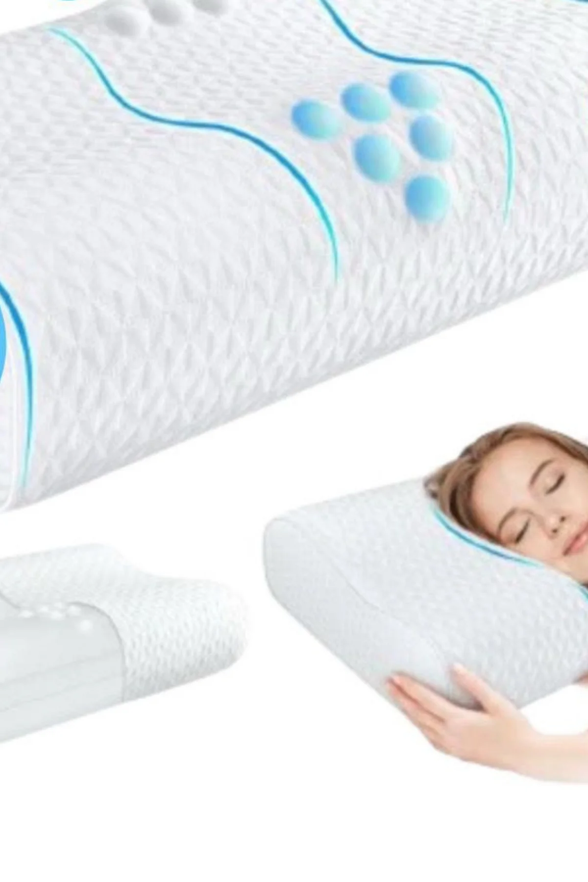Visco Ortopedik Boyun Destekli Yastık – Ergonomik Memory Foam Uyk