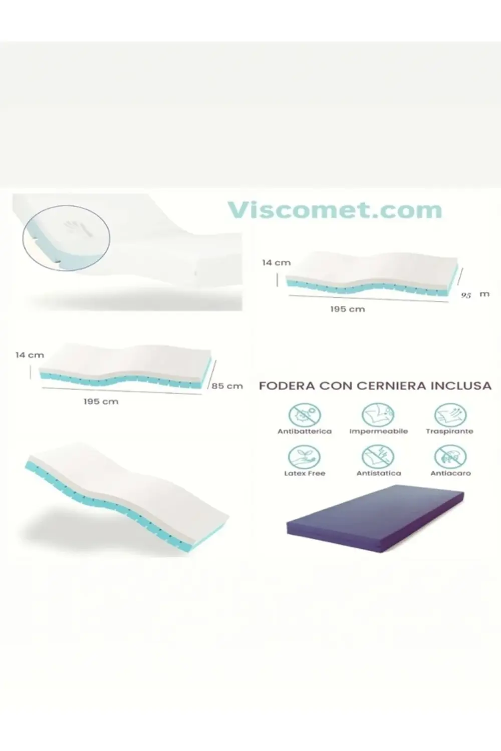 VİSCOMET HASTA YATAĞI VİSCO 95X195X14