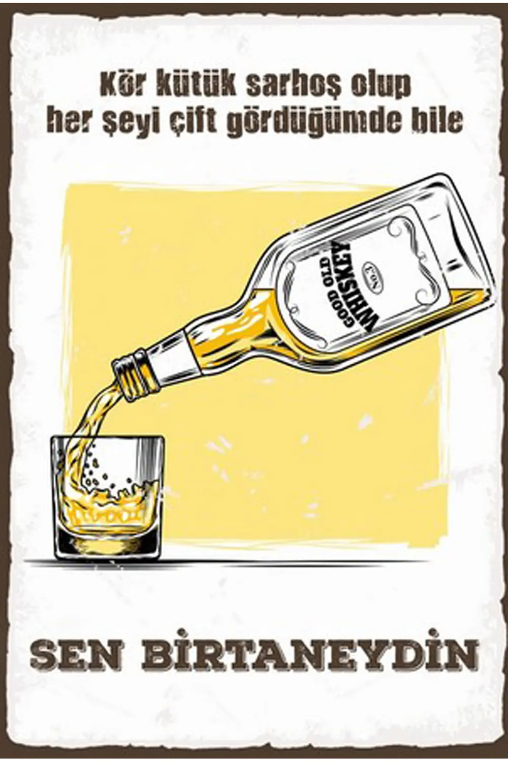 Viski  Tasarımlı Ahşap Poster