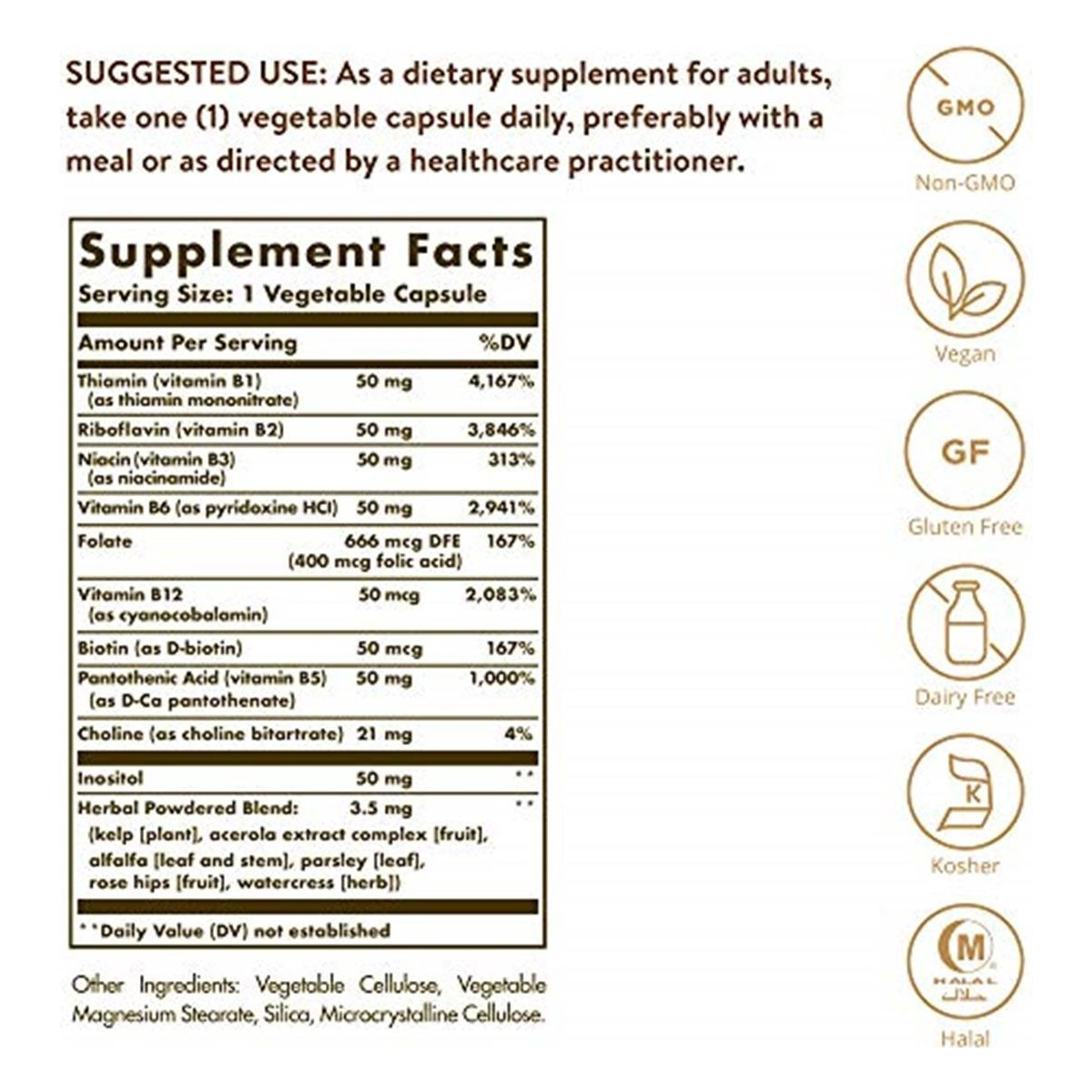 Solgar Vitamin B-Complex 50 100 1 Paket(1 X 1 Stück)