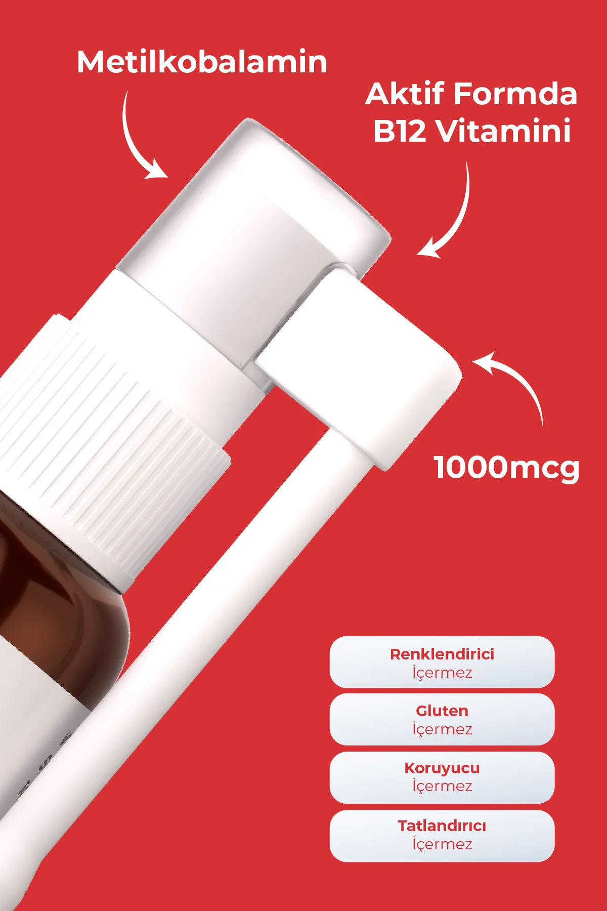 Vitamin B12 Methylcobalamin | 1000 µg (mikro gram) Sprey-Damla - 10 ml