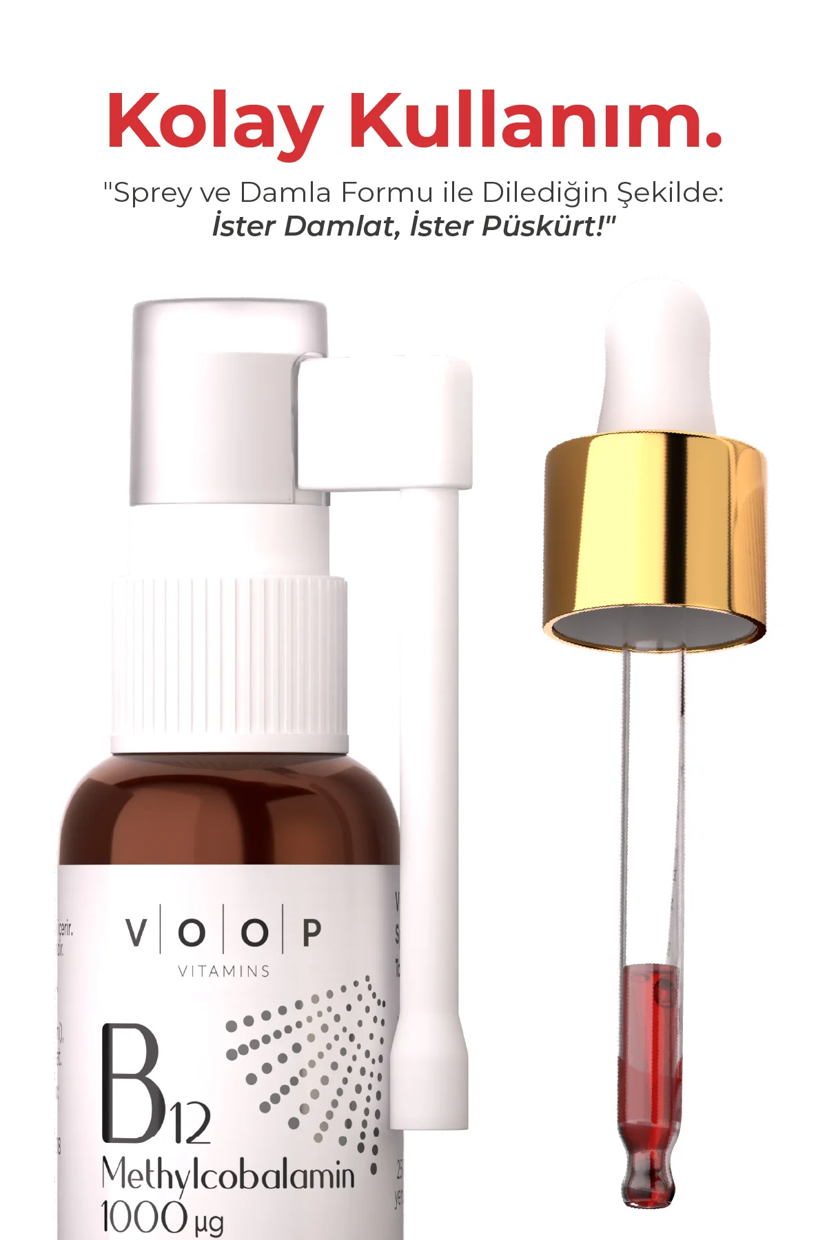 Vitamin B12 Methylcobalamin | 1000 µg (mikro gram) Sprey-Damla - 10 ml