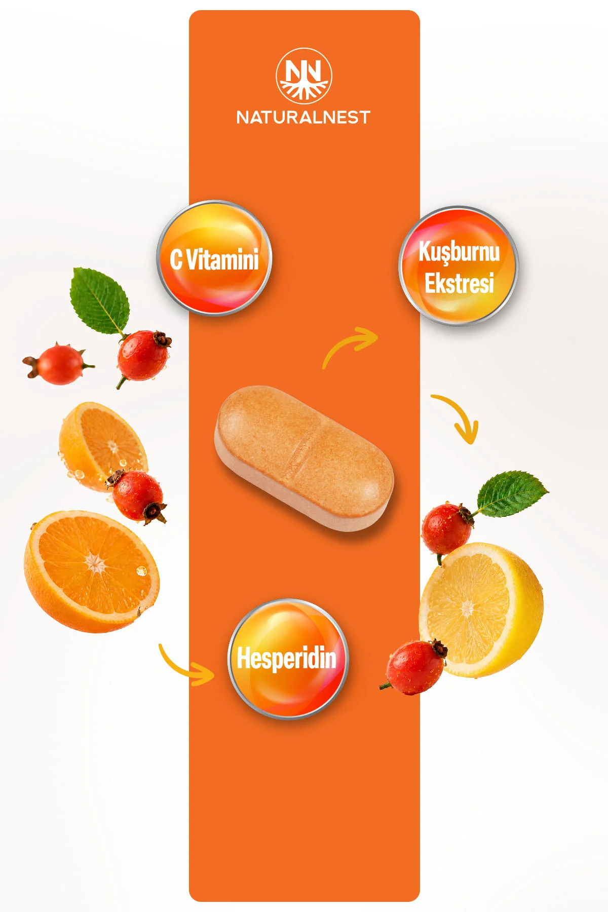 Vitamin C 1000 mg 30 Tablet - Kuşburnu Ekstresi, Hesperidin