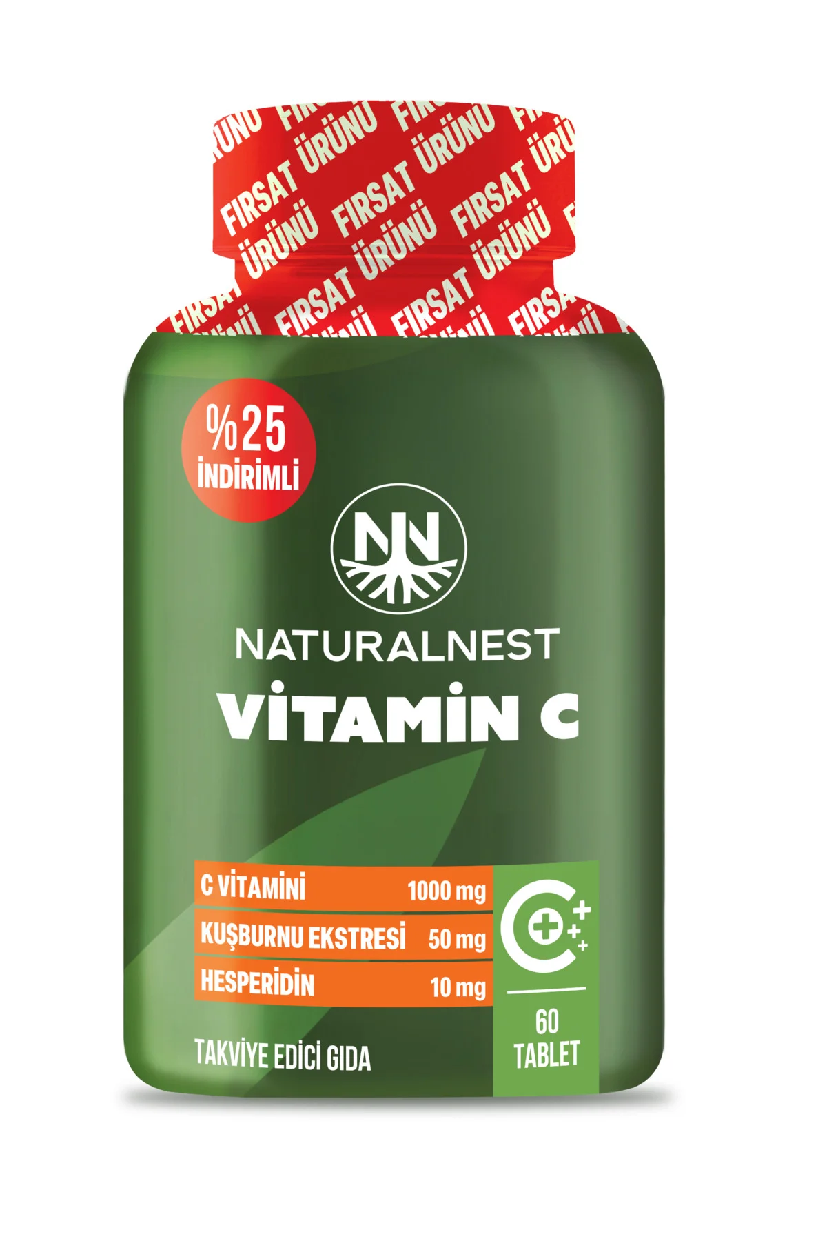 Vitamin C 1000 mg 60 Tablet - Kuşburnu Ekstresi, Hesperidin