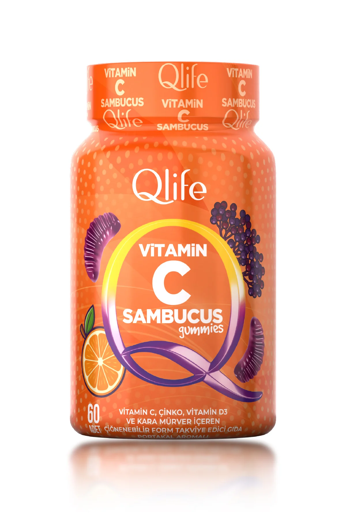 Vitamin C Sambucus Gummies - C Vitamini İçeren Çiğnenebilir Vitamin 60 Adet