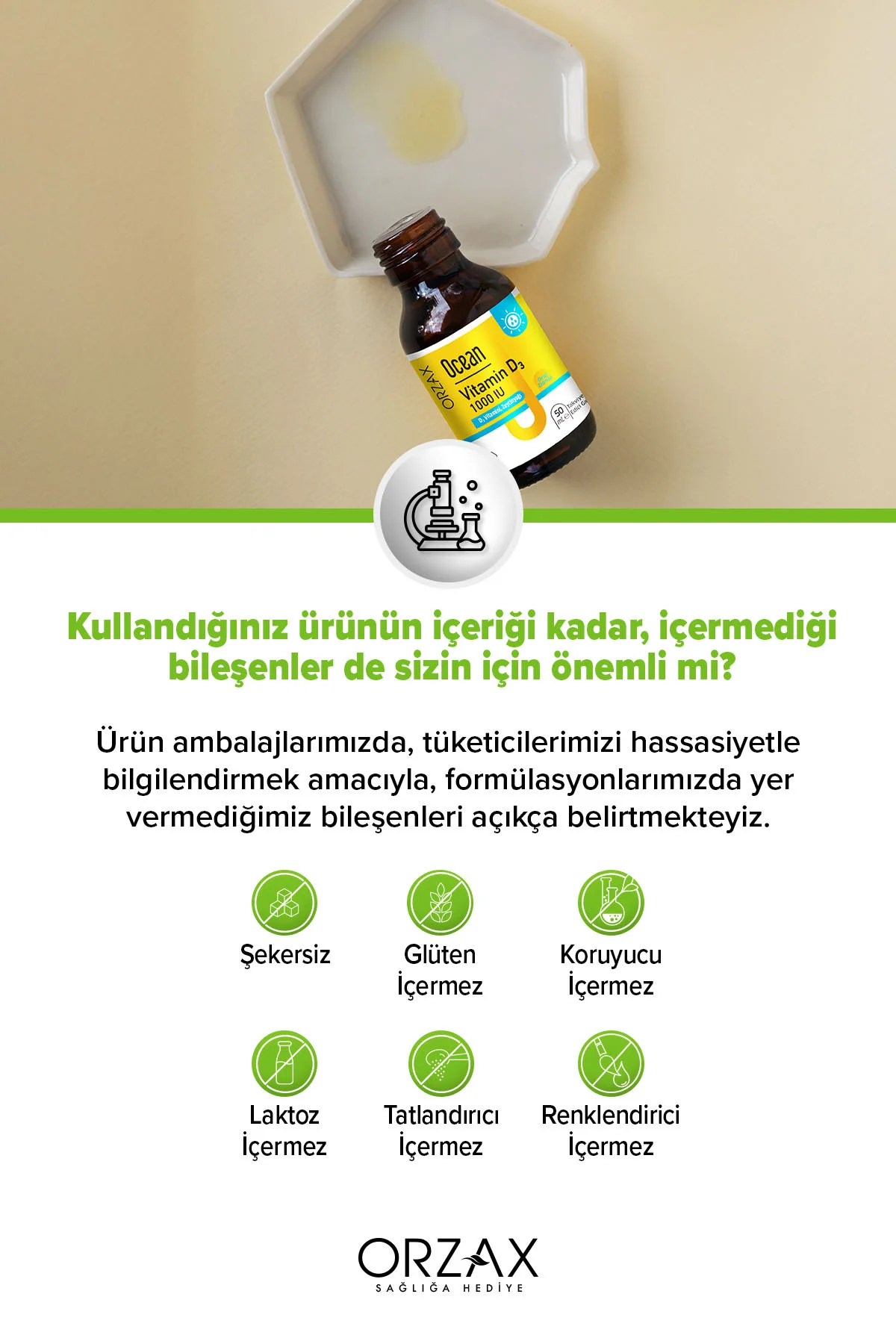 Vitamin D3 1000 IU Damla 50 ml Kapağı Damlalıktır, Damla Aparatı Bulunmamaktadır