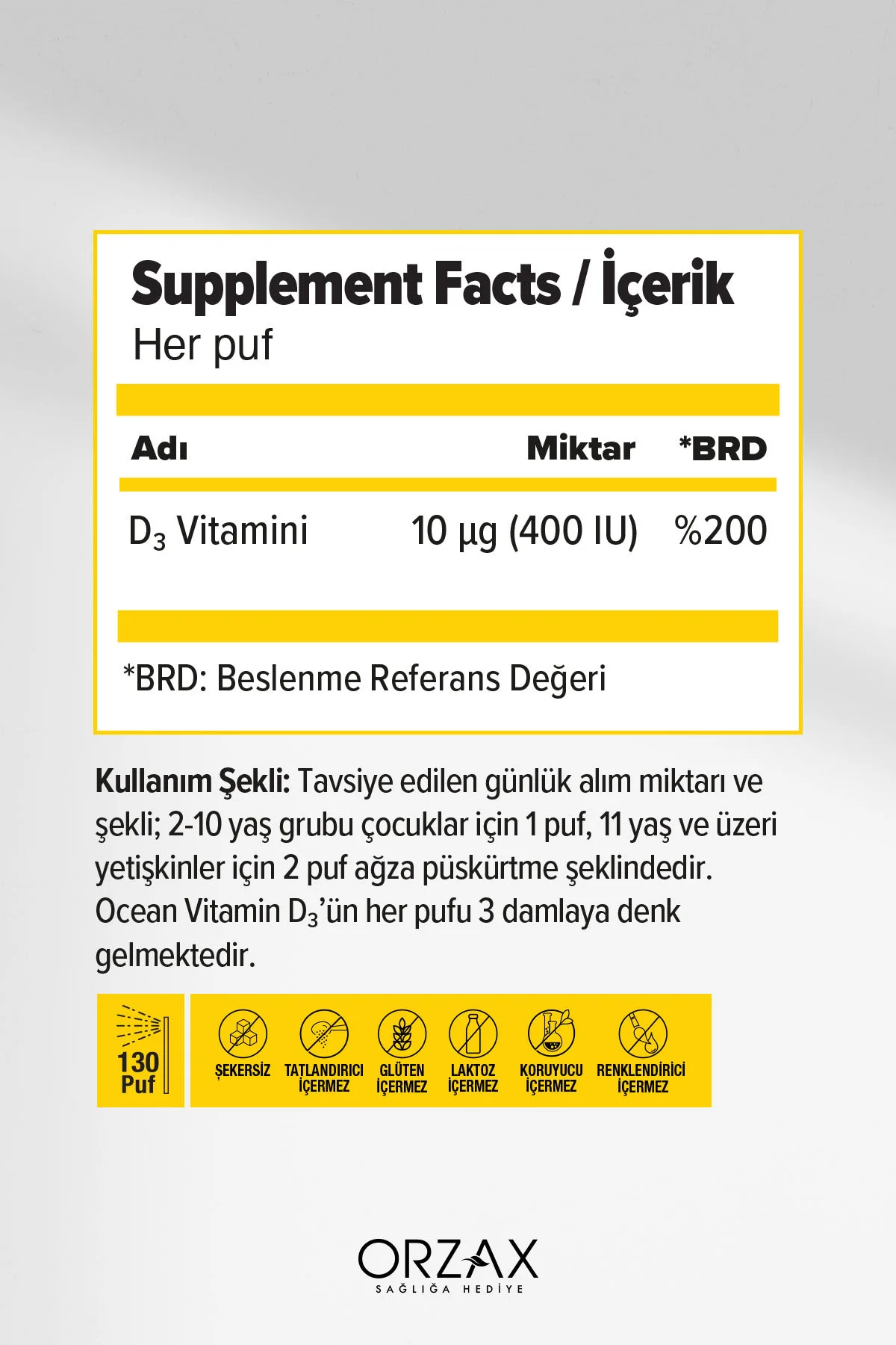 Vitamin D3 400 IU Sprey 20 ml