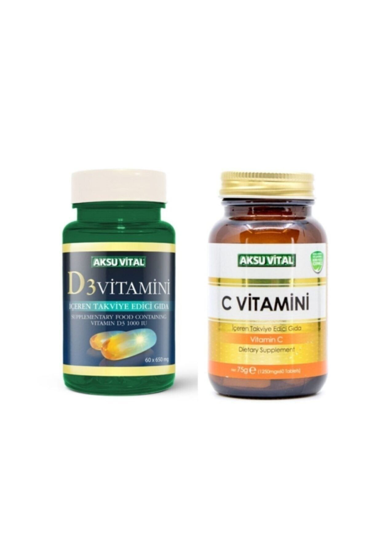 Vitamin D3 60 Softjel + Vitamin C 60 Tablet 1250 mg