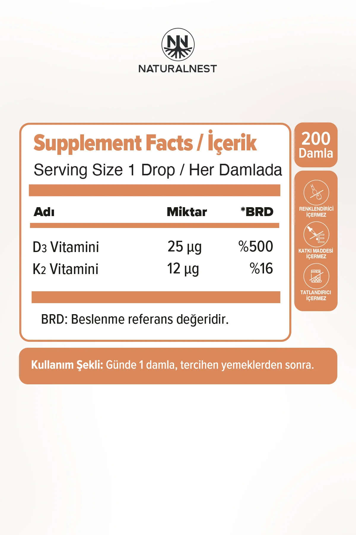 Vitamin D3K2 Damla 10 ml