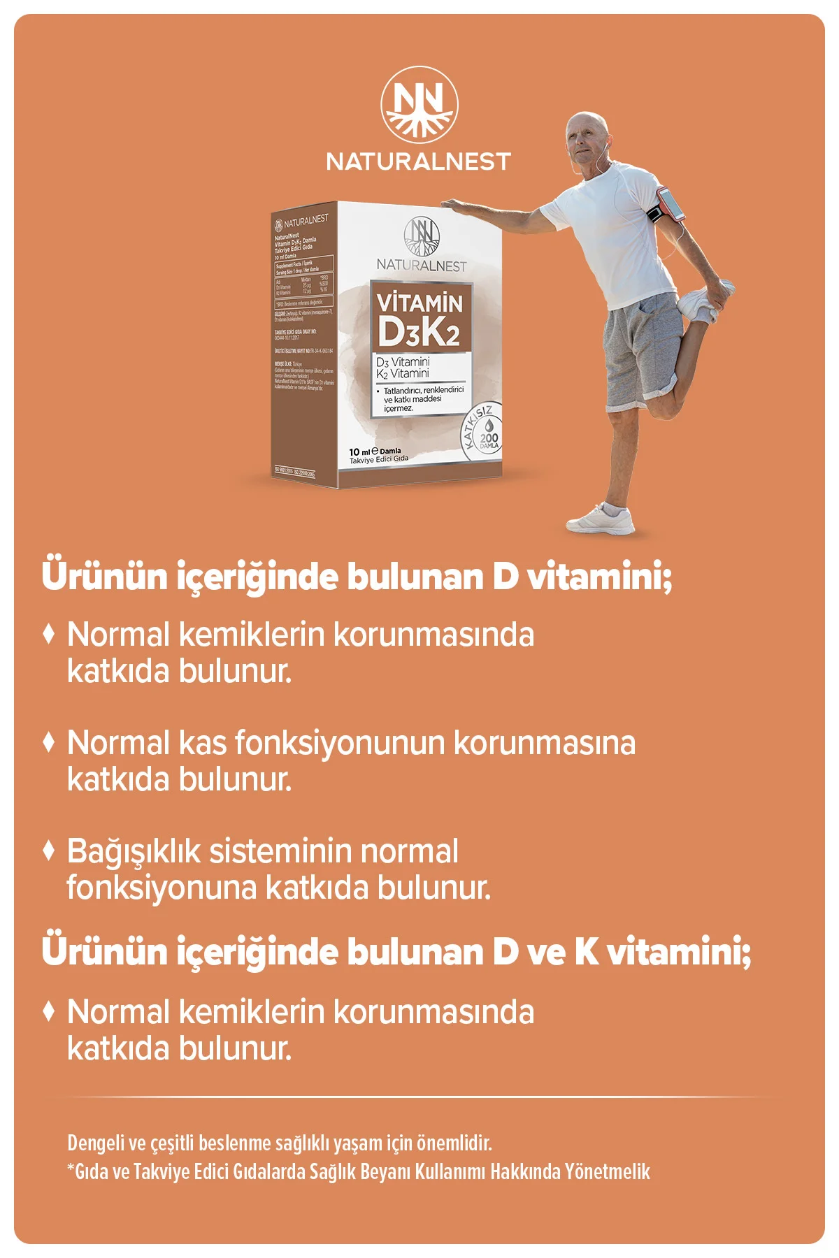Vitamin D3K2 Damla 10 ml