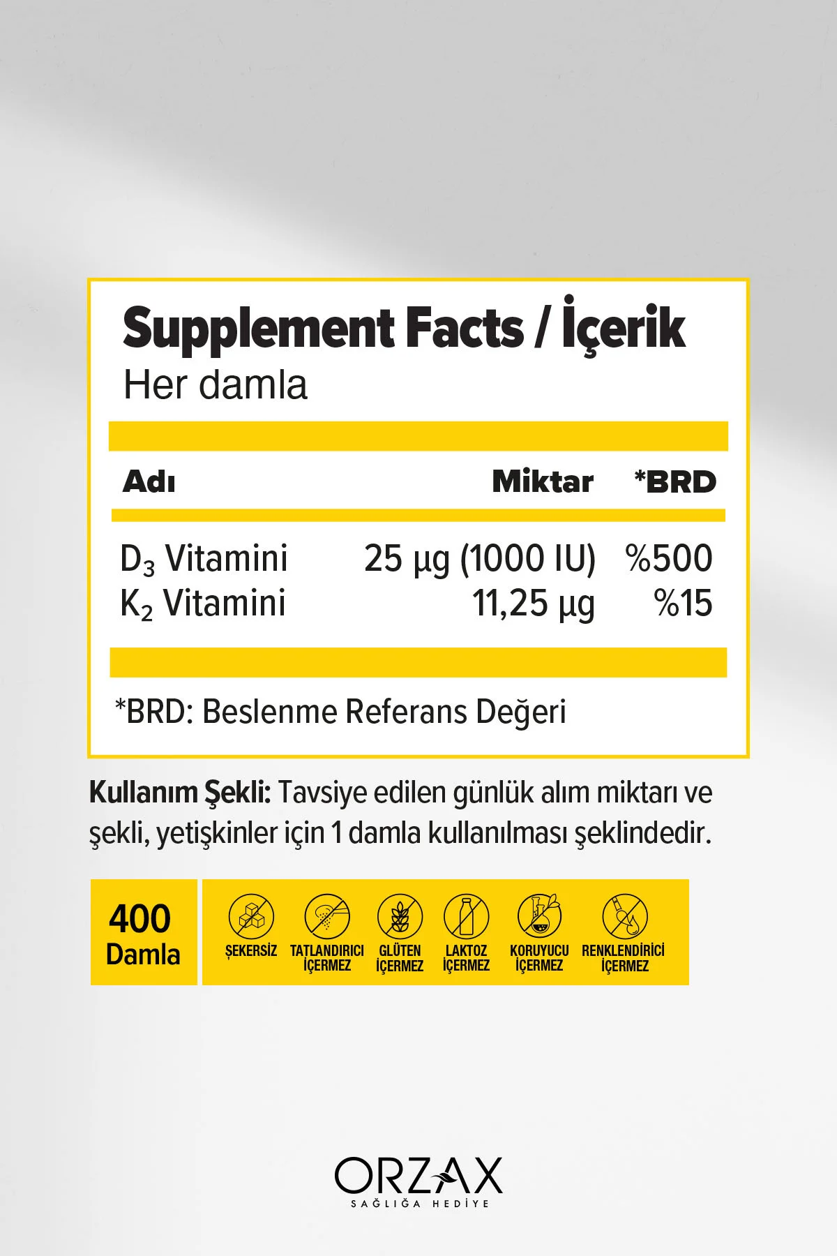 Vitamin D3K2 Damla - 2'li Avantajlı Paket (D3 Vitamini, K2 Vitamini) - 2x20 ml= 40ml Vitamin D3K2 Damla - 2'li Avantajlı Paket (D3 Vitamini, K2 Vitamini) - 2x20 ml= 40ml