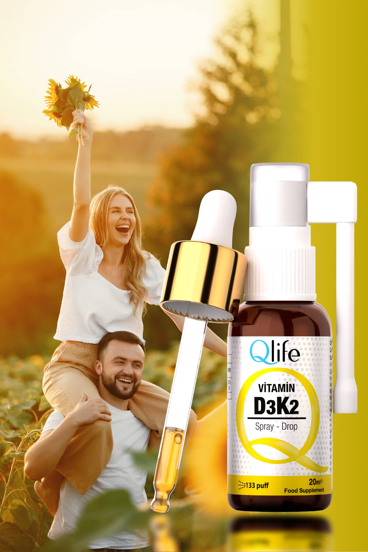 Vitamin D3K2 - Kas ve Kemik Destekleyici Vitamin D3K2 Sprey 20 ml