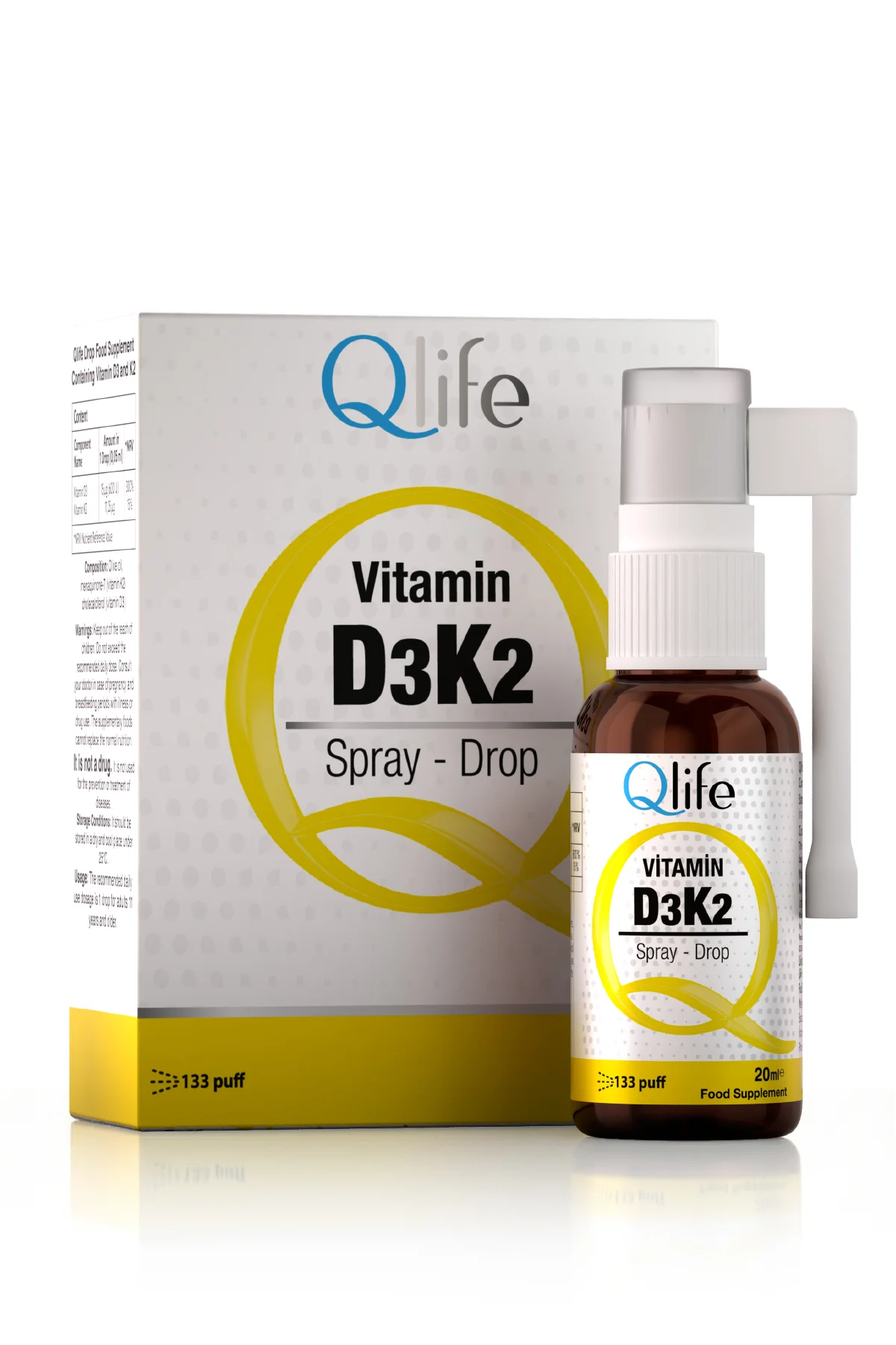 Vitamin D3K2 - Kas ve Kemik Destekleyici Vitamin D3K2 Sprey 20 ml