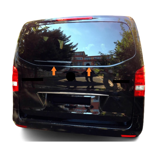 Vito W447 VAN 2014 Sonrası Arka Kapı Cam Alt Çıtası Paslanmaz Çel