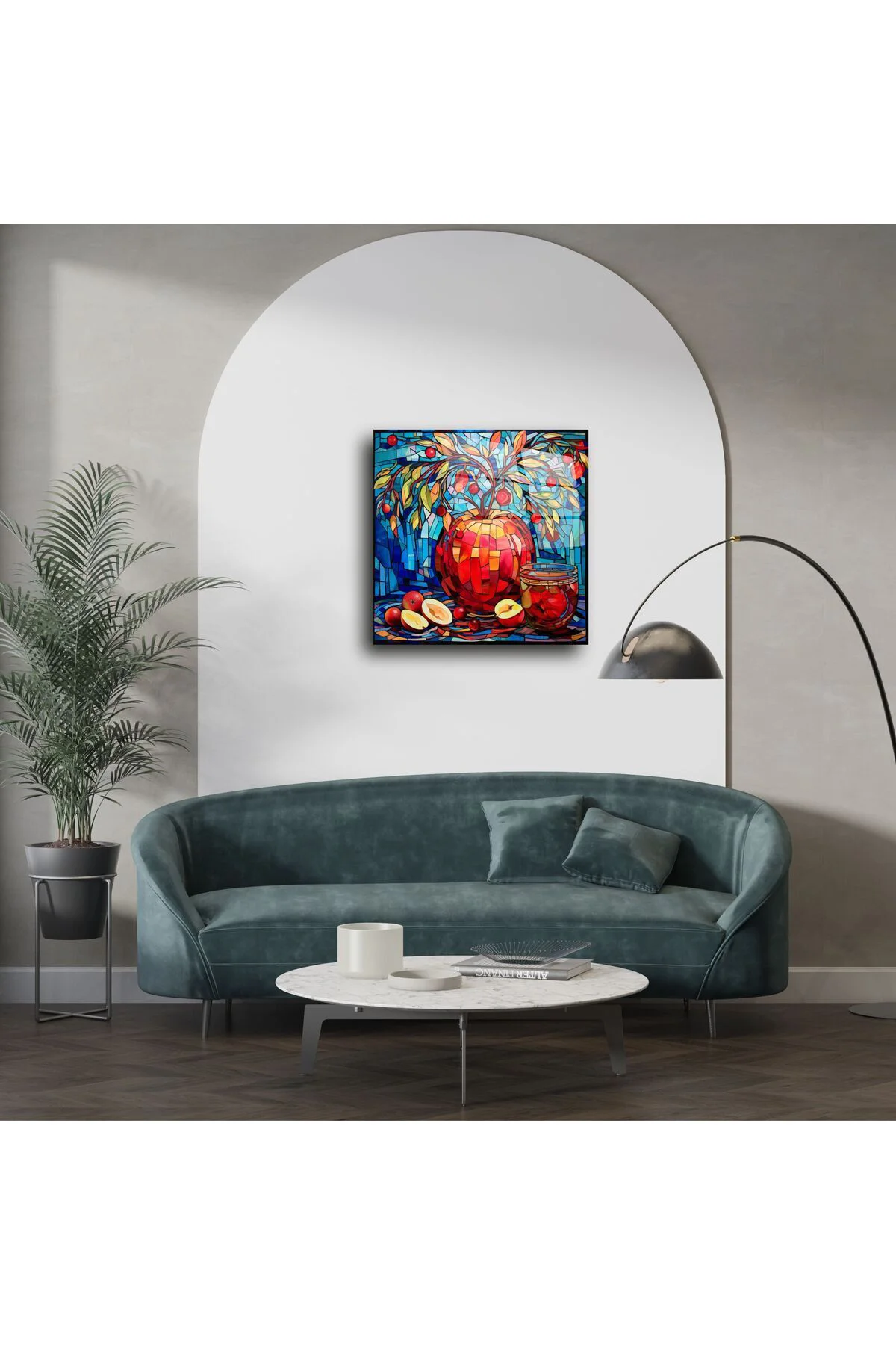 Vitray Kırmızı Meyve Sanat Baskısı