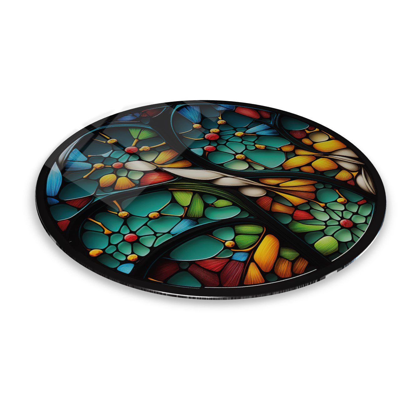 Vitray Yuvarlak Cam Tablo | Hediyelik, Dekoratif, Ofis, Mutfak Vitray Yuvarlak Cam Tablo | Hediyelik, Dekoratif, Ofis, Mutfak